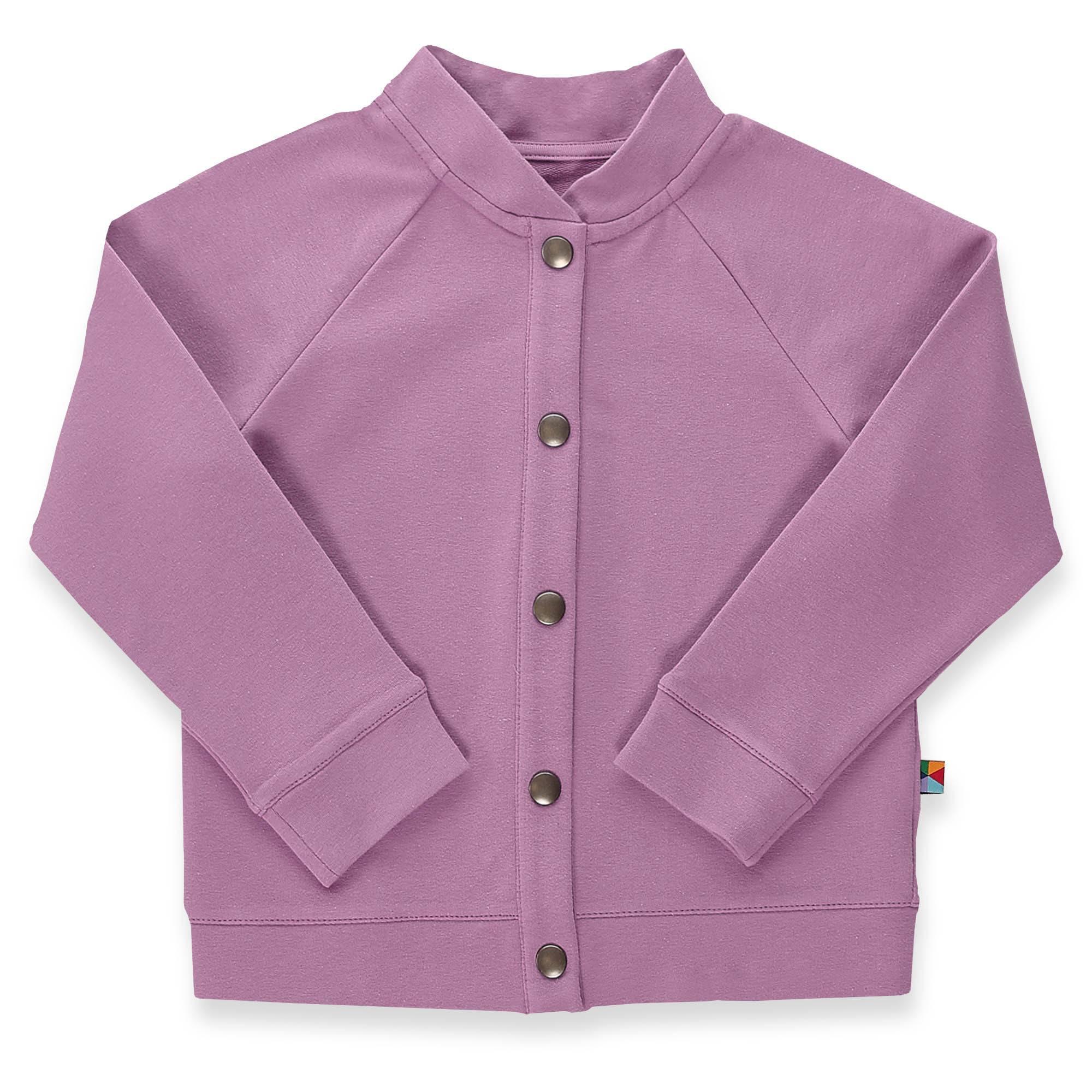 Light purple button-up bomber jacket