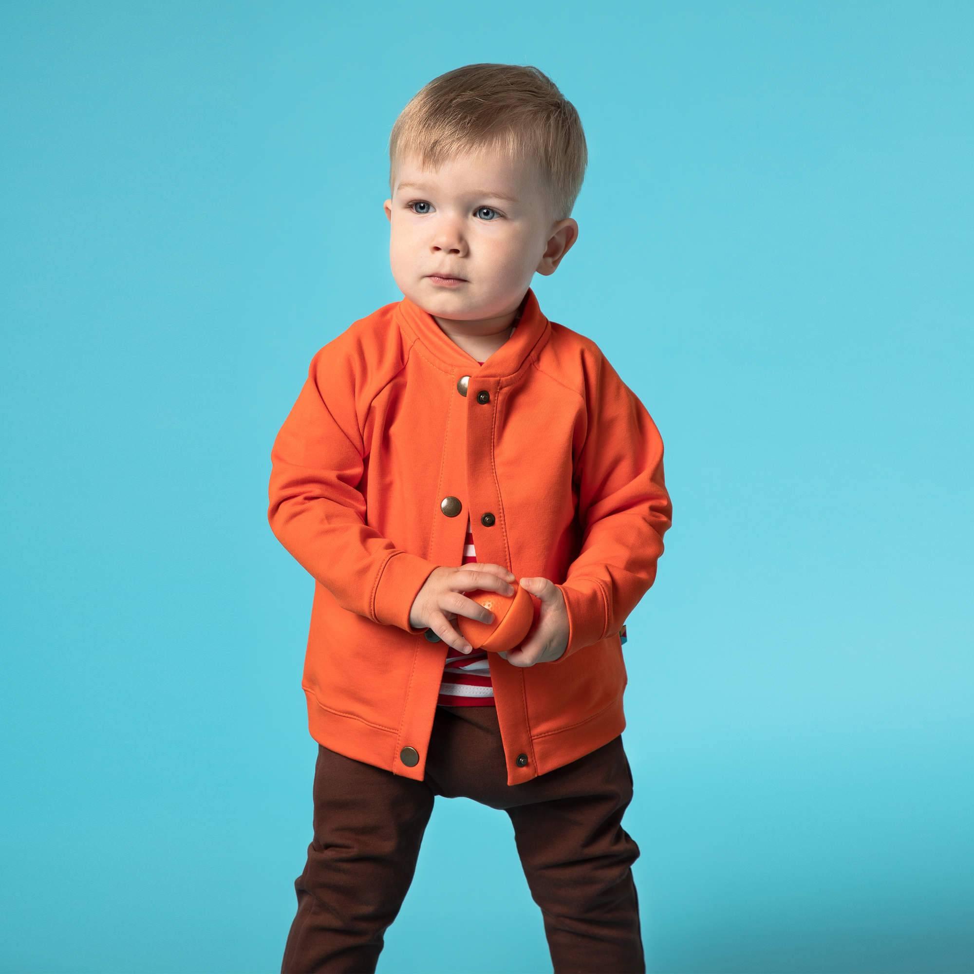 Orange button-up bomber jacket Baby