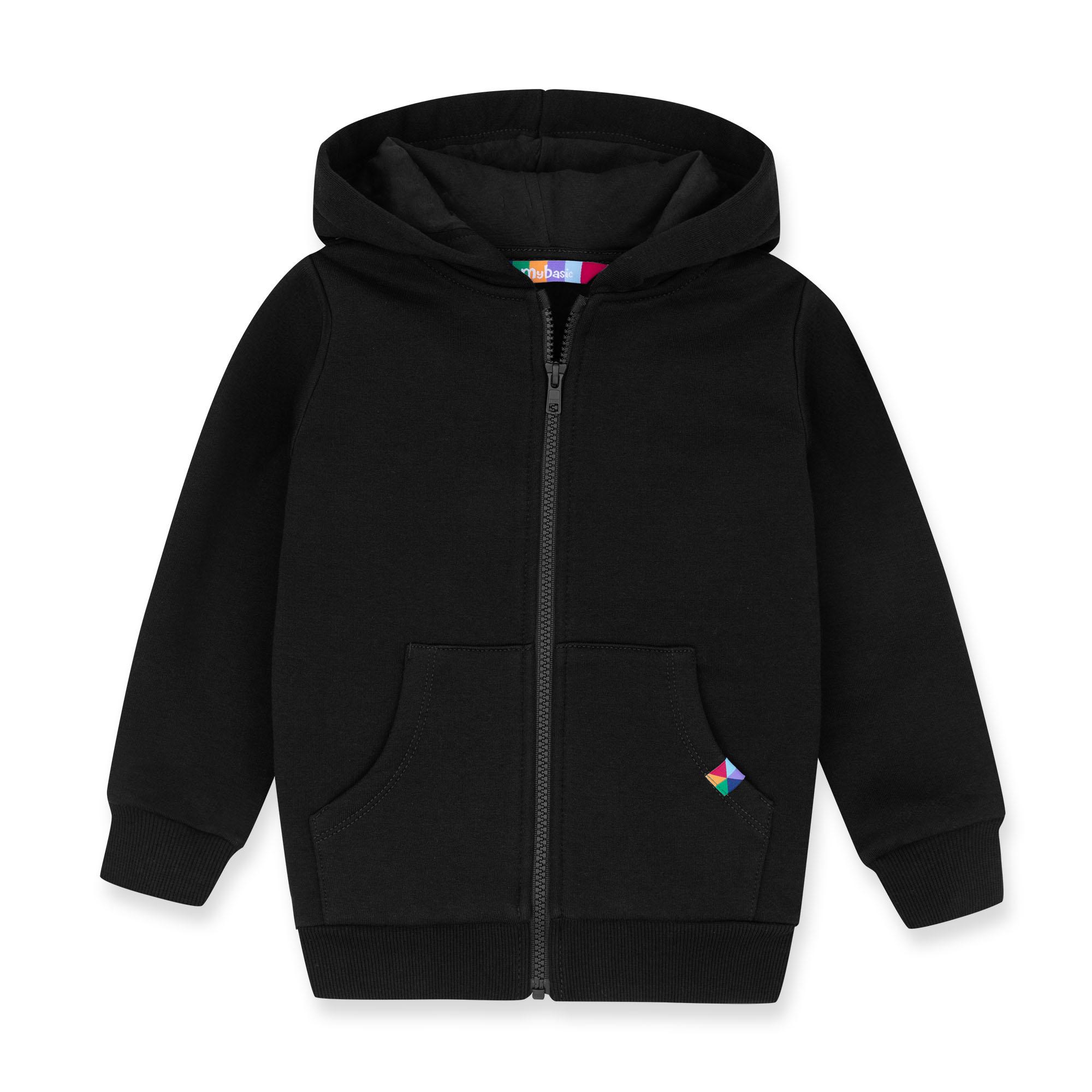 Black zip-up fleece jacket