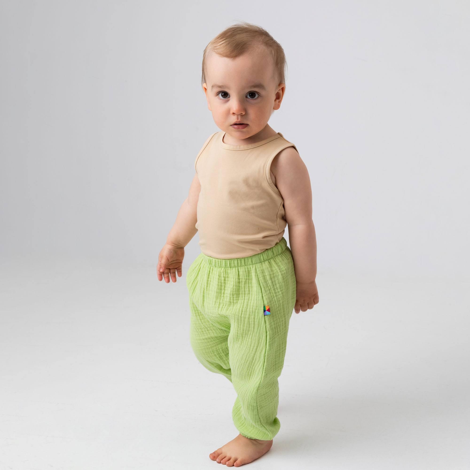 Lime muslin pants Baby