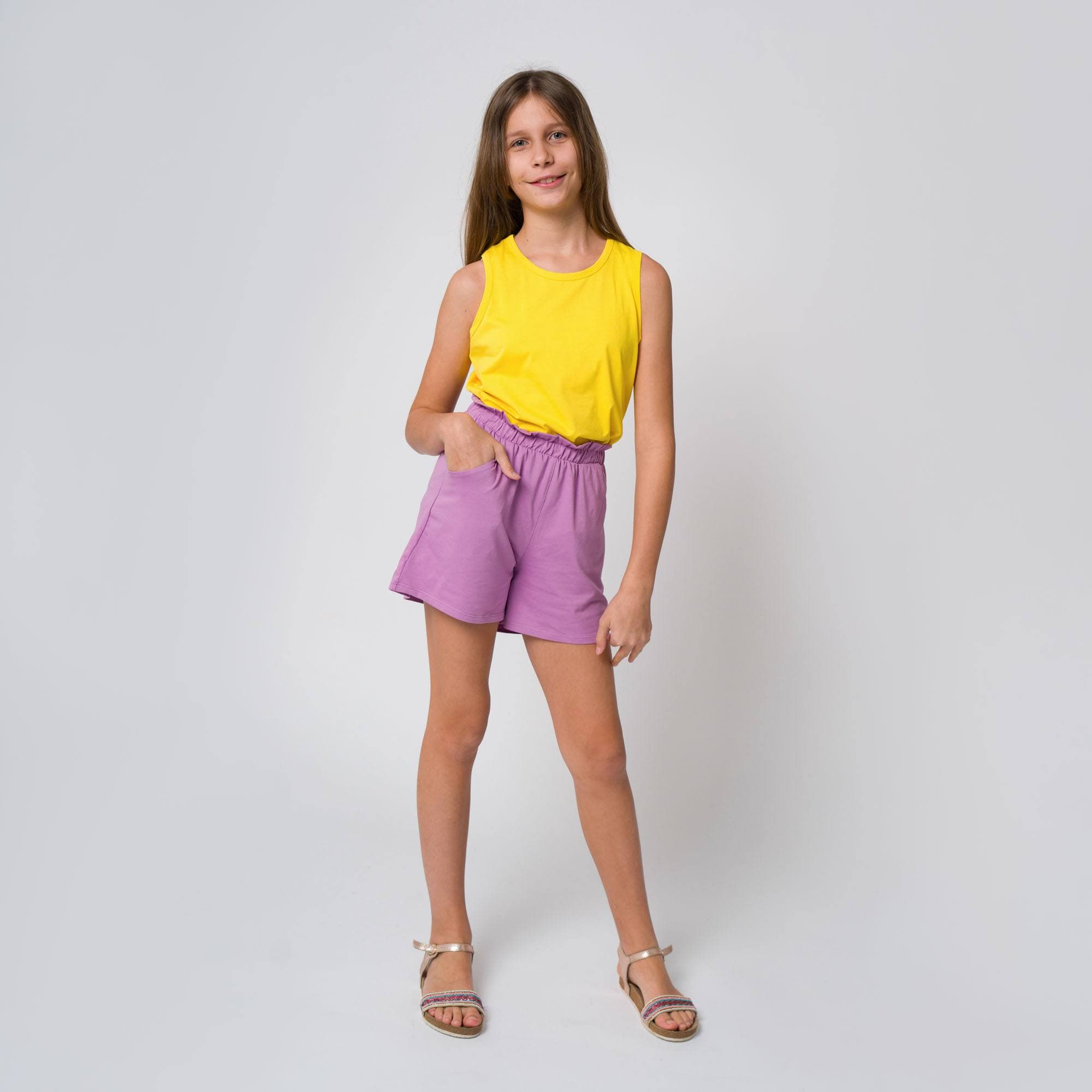 Light purple loose cut shorts Junior
