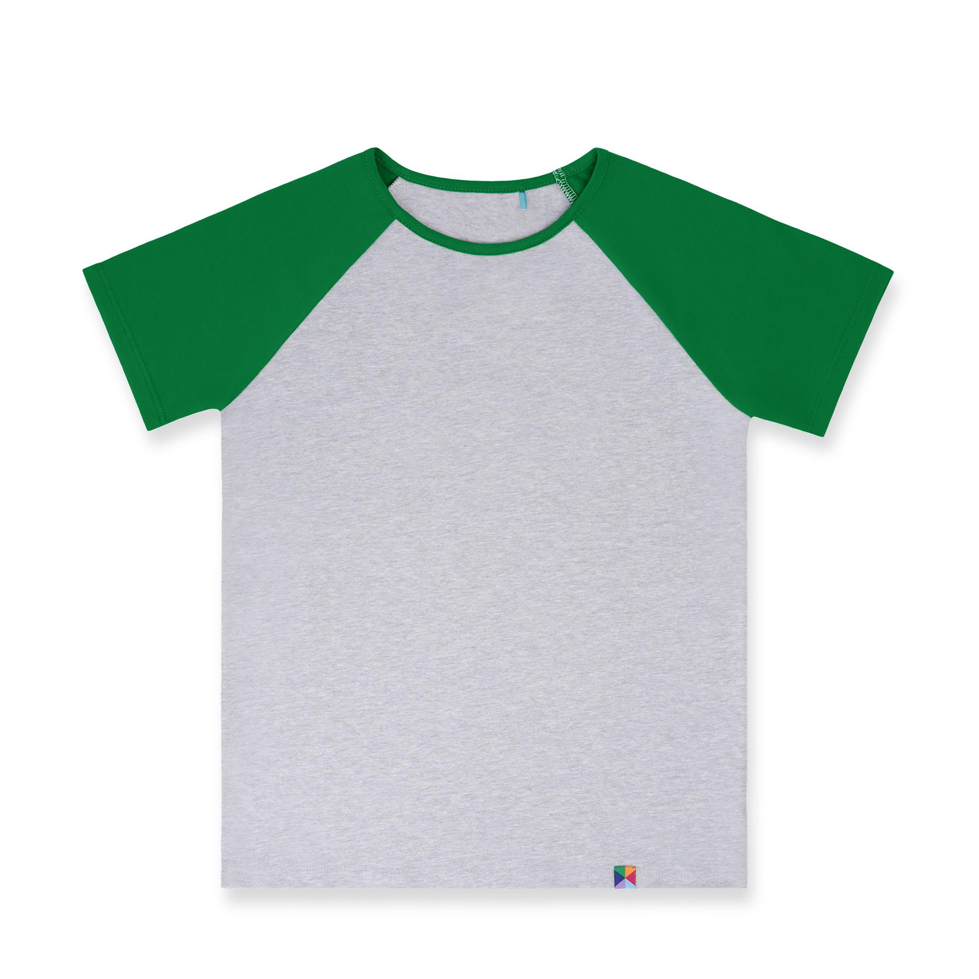 Grey - green short sleeve baseball shirt