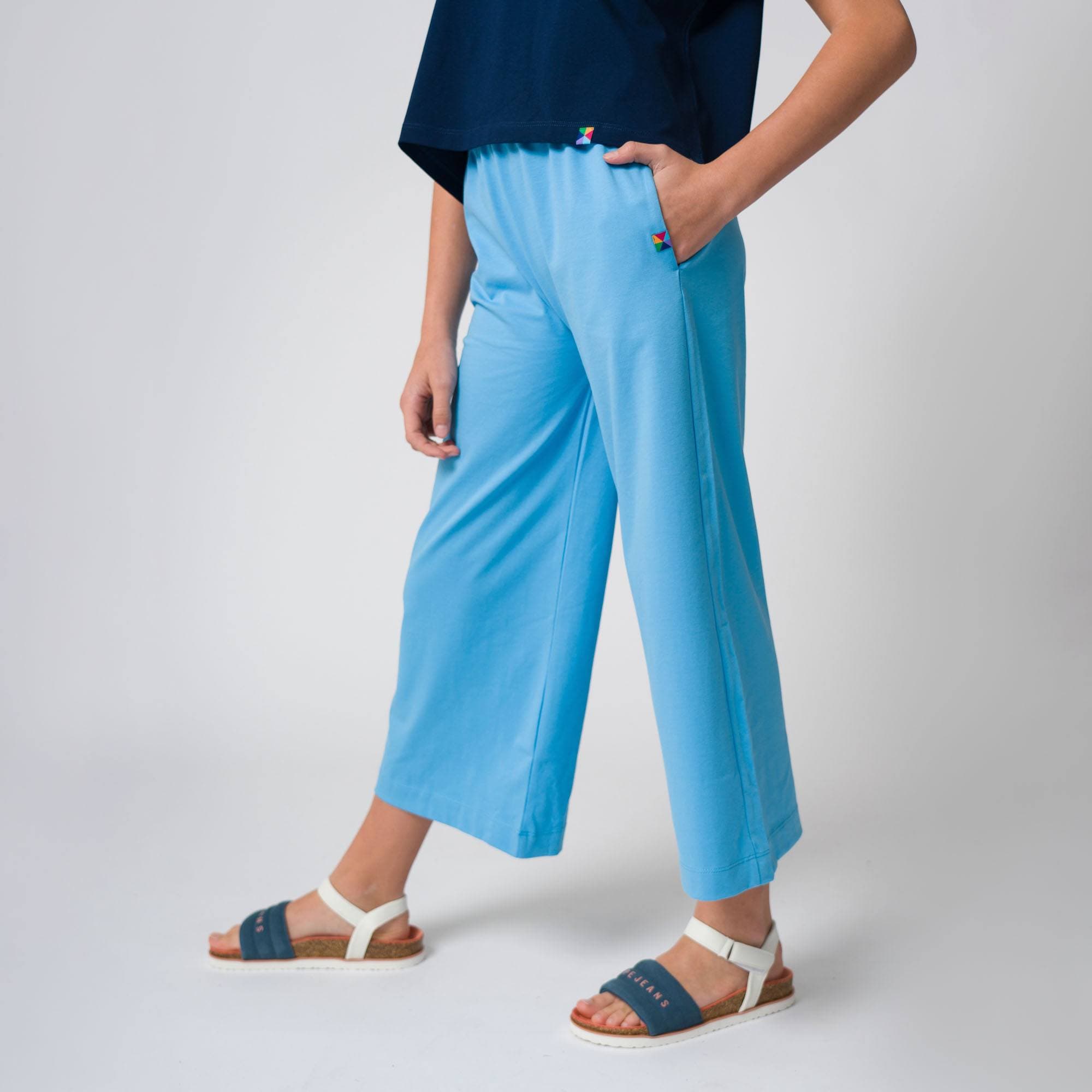 Pastel blue culotte trousers Junior