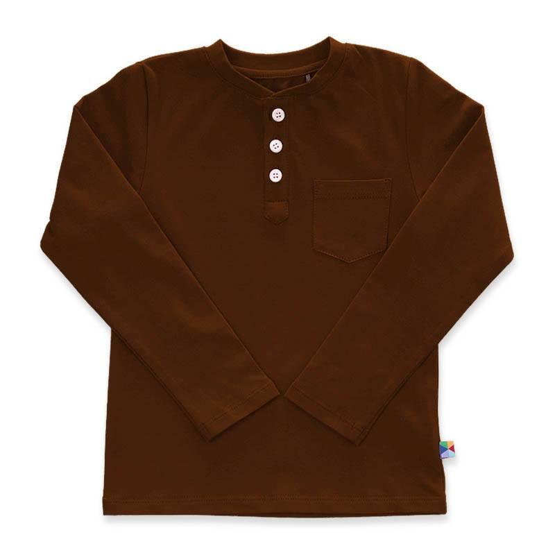 Brown henley longsleeve shirt