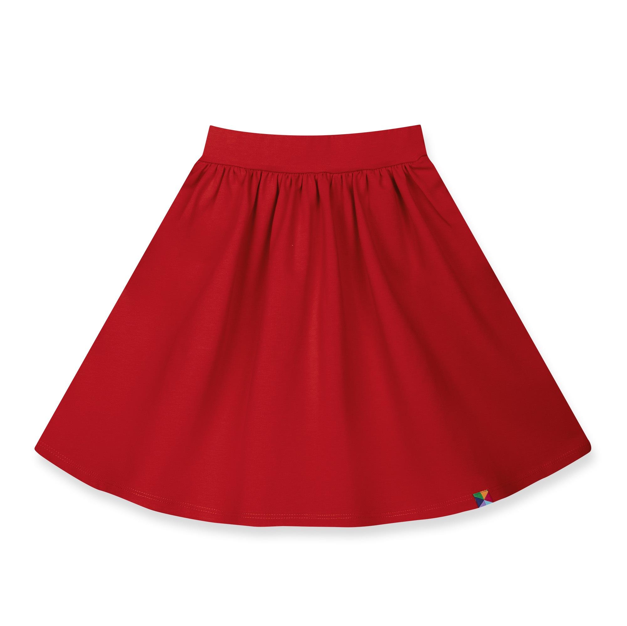 Red midi skirt with pockets