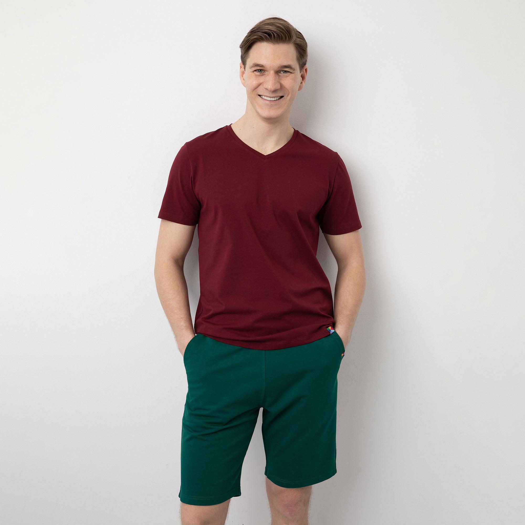 Bottle-green shorts Men