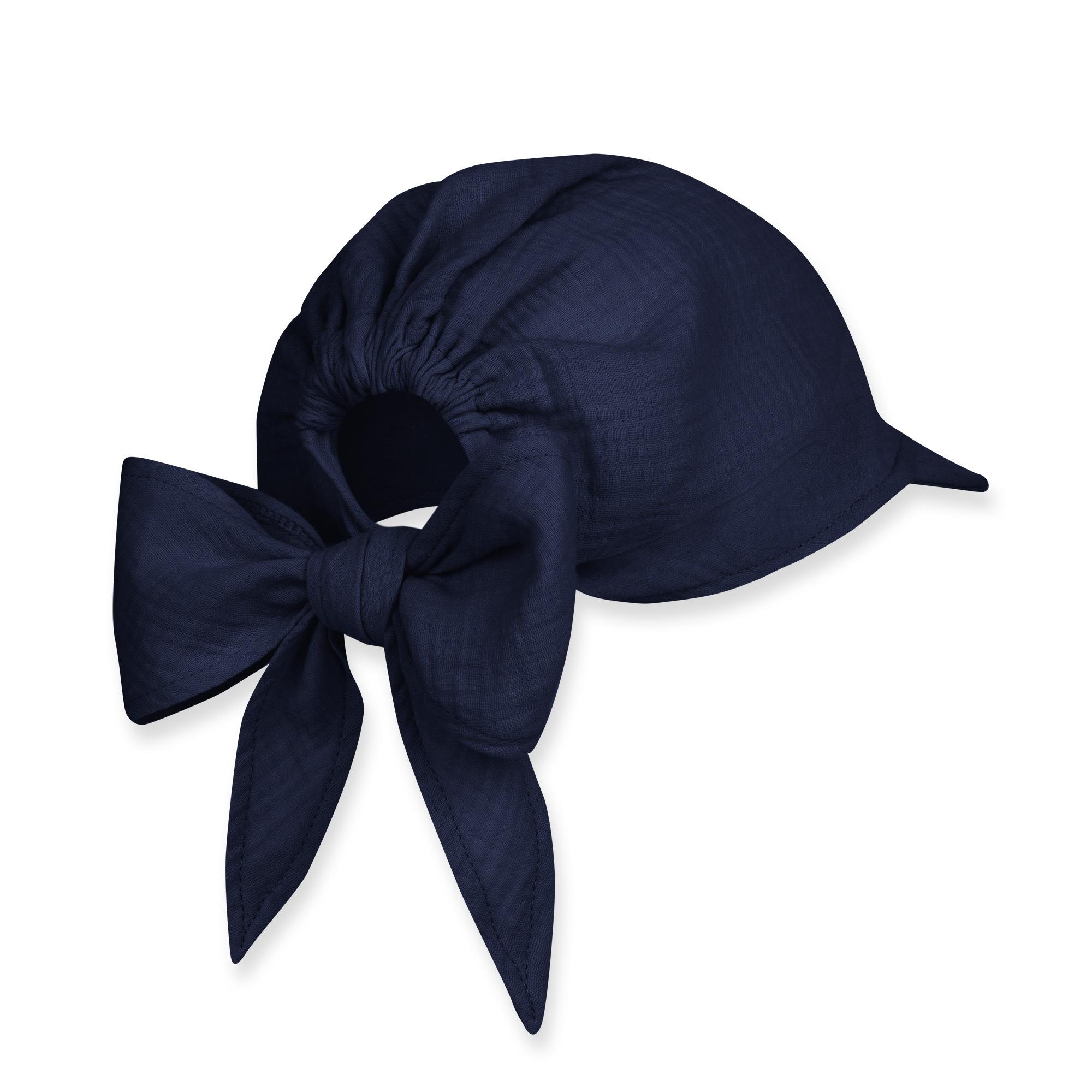 Navy blue muslin bandana hat