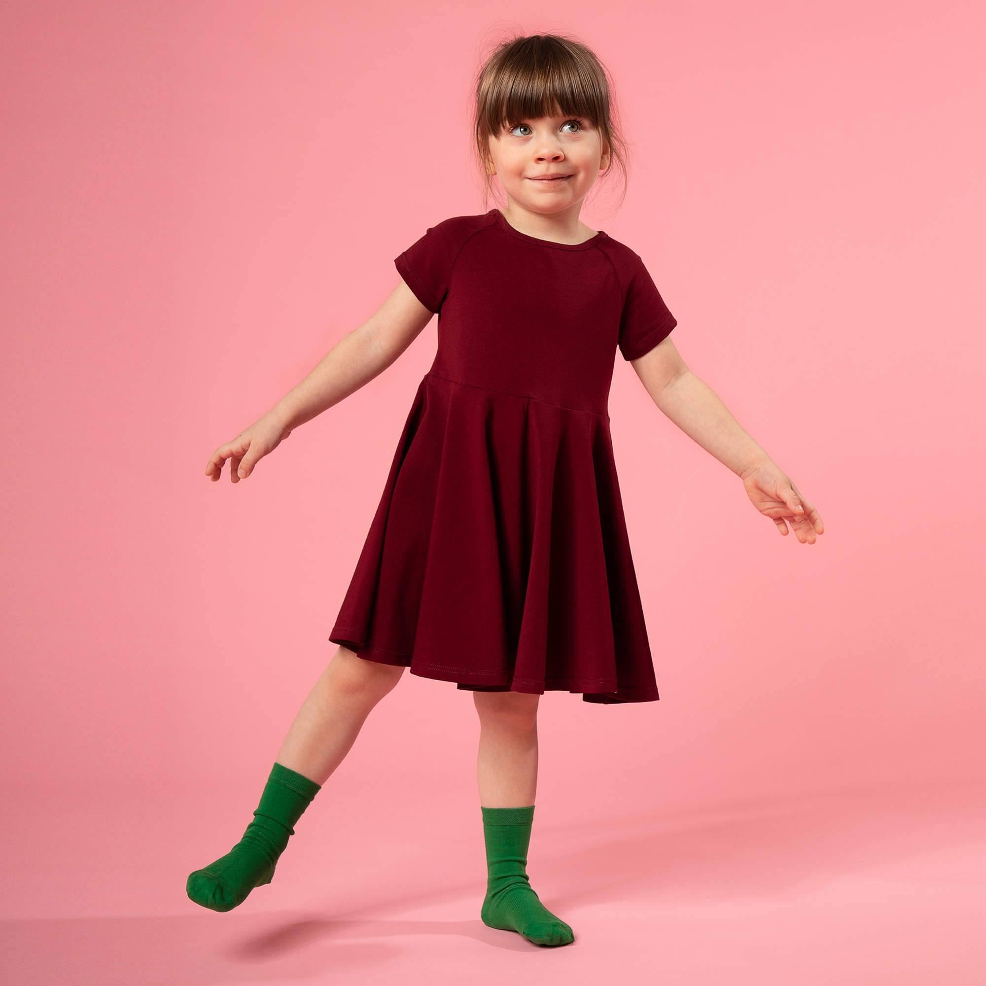 Burgundy short sleeve dress