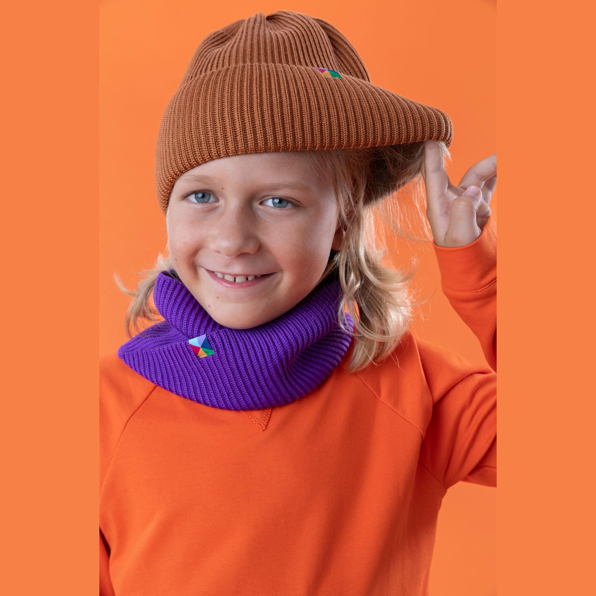 Caramel merino wool hat kids