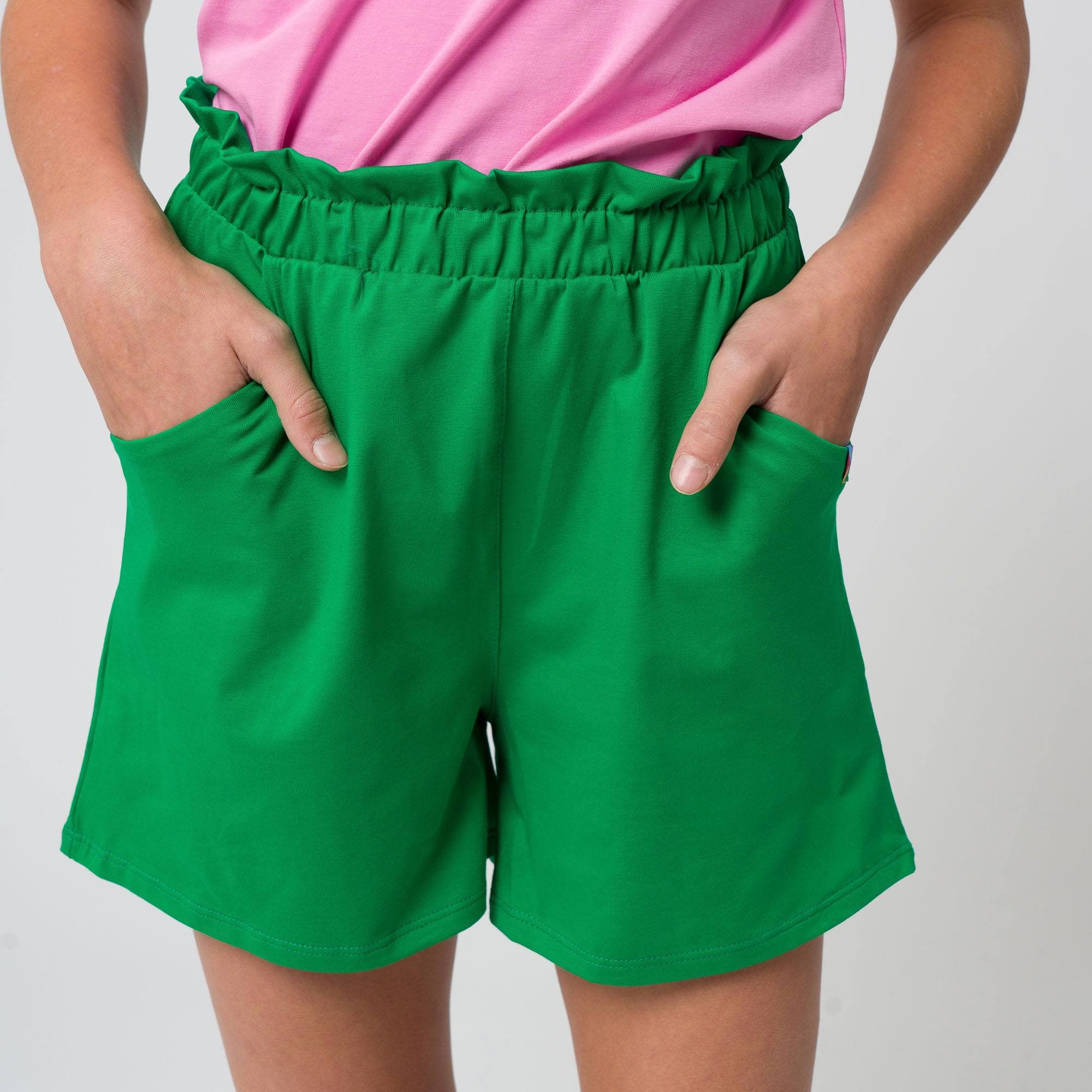 Green loose cut shorts Junior
