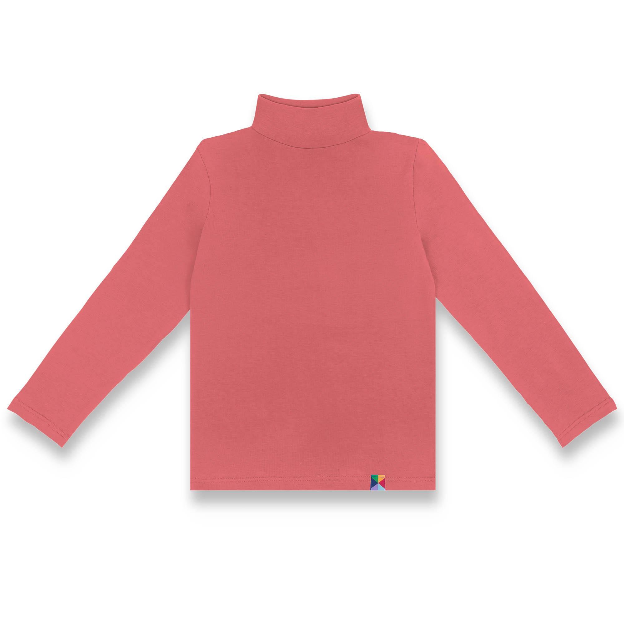 Coral turtleneck long sleeve shirt