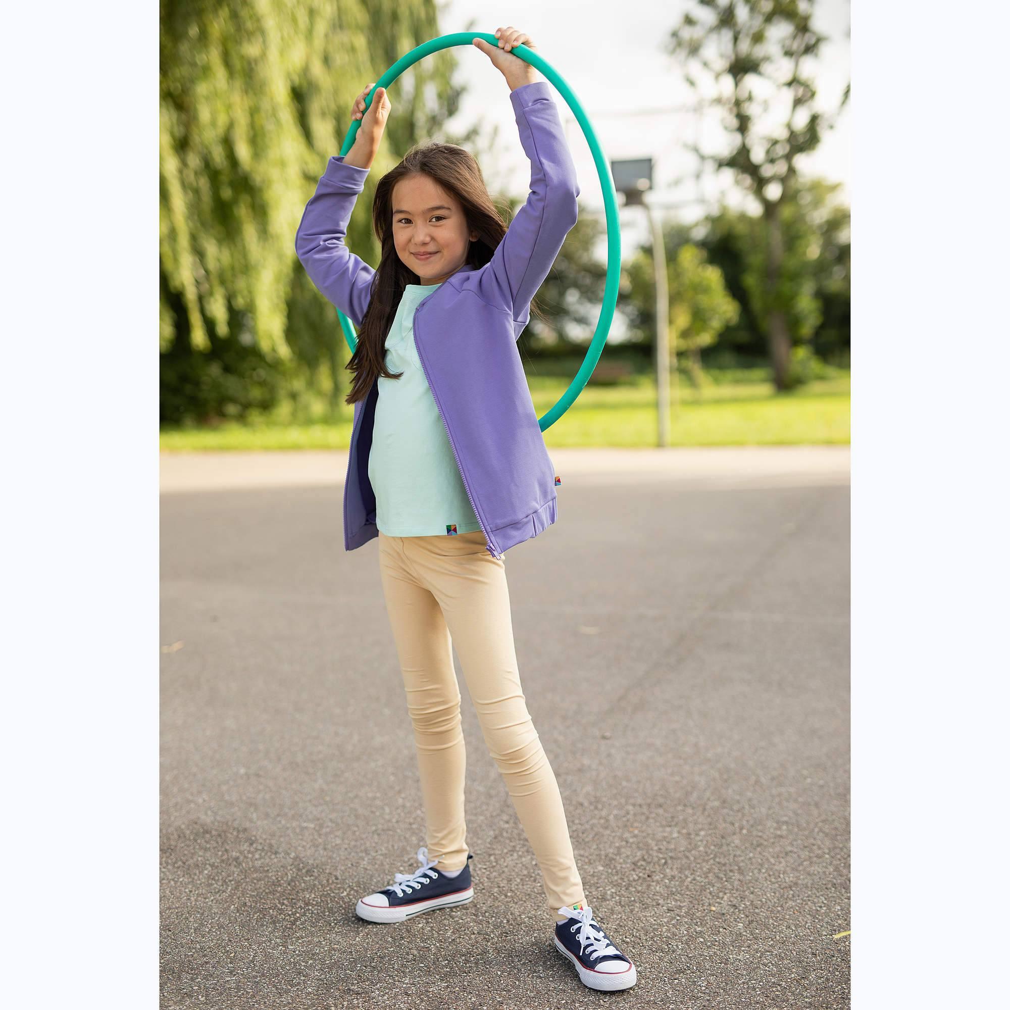 Beige fleece-lined leggings