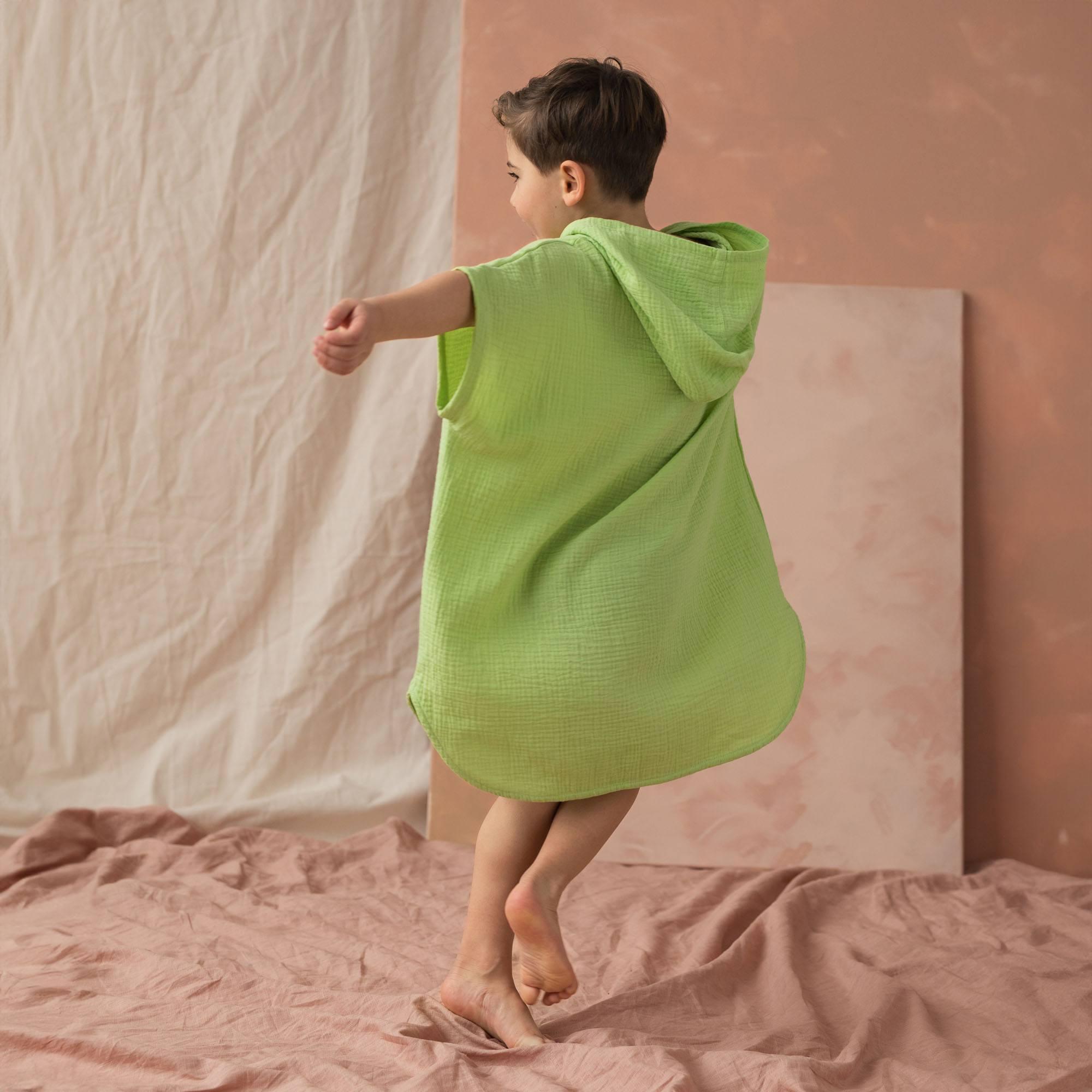 Lime muslin poncho