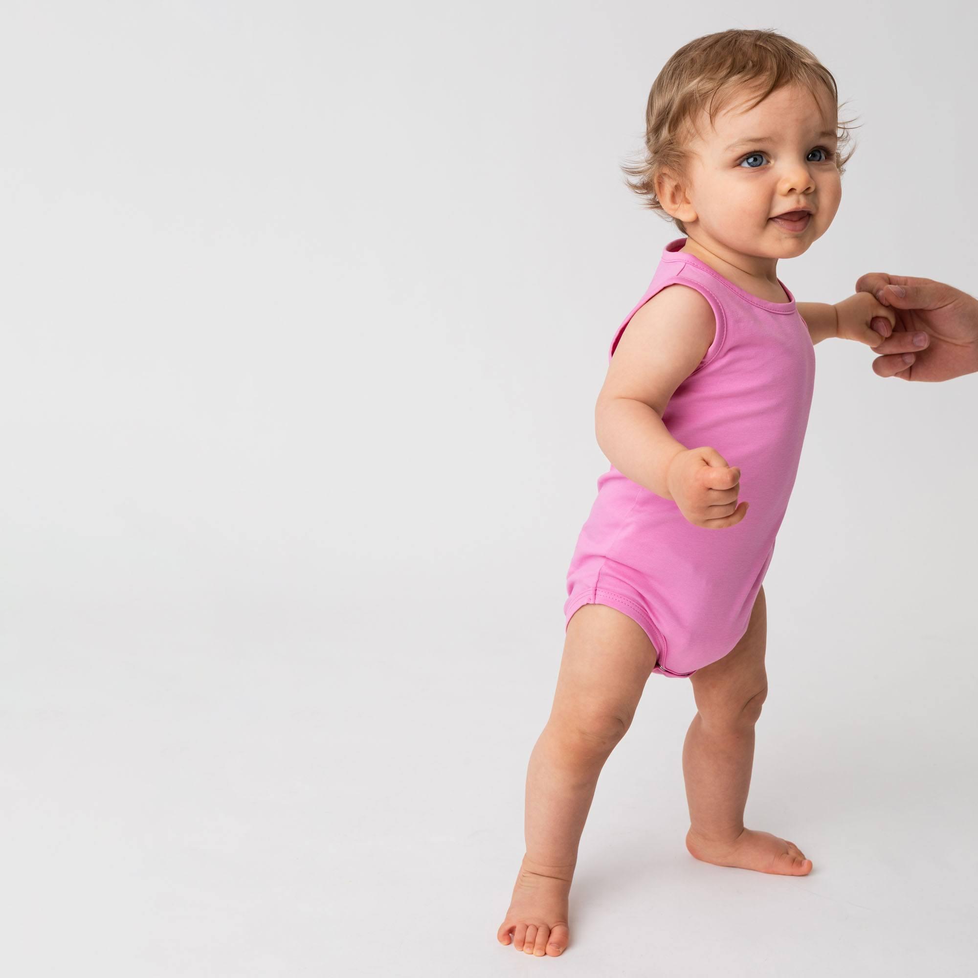 Pastel pink sleveless bodysuit