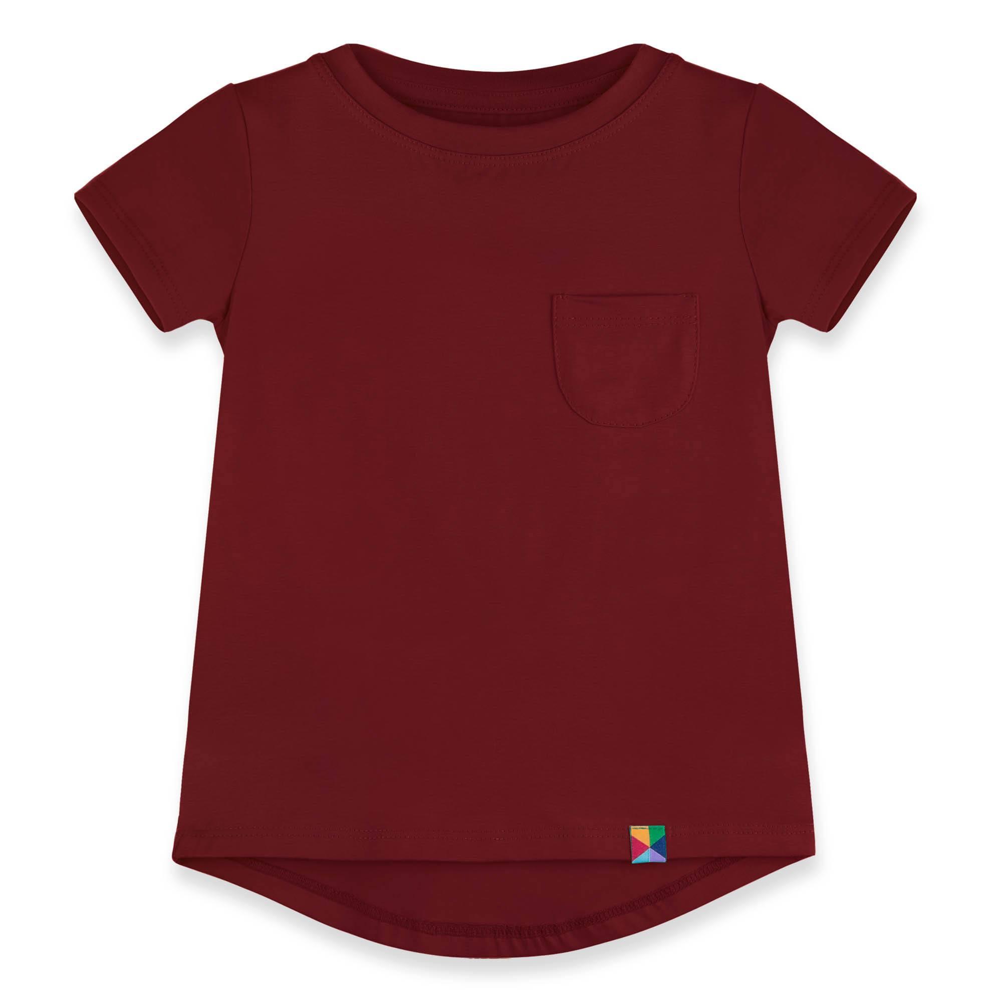 Burgundy T-shirt with pocket