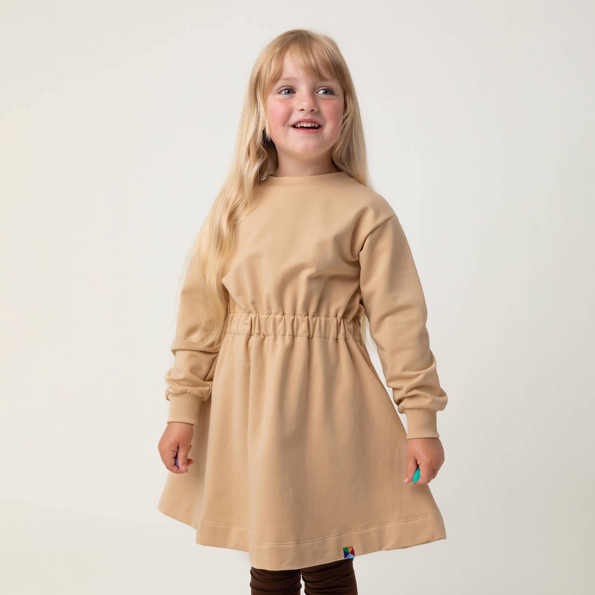 Beige fleece longsleeve dress