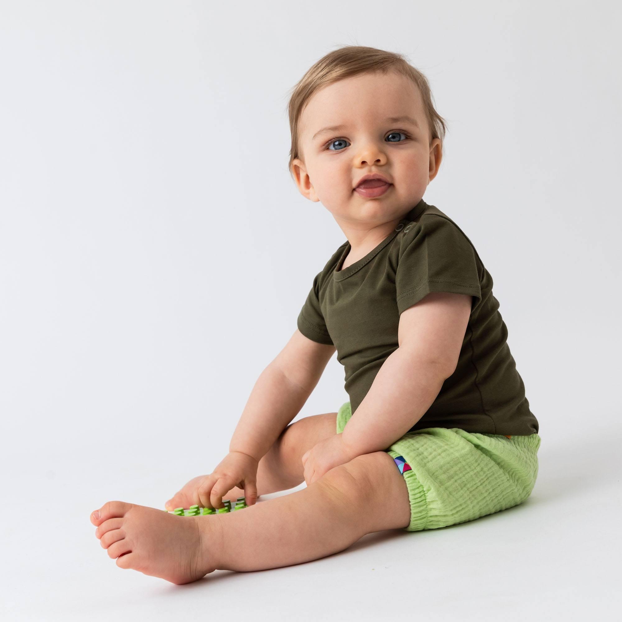 Khaki short sleeve bodysuit