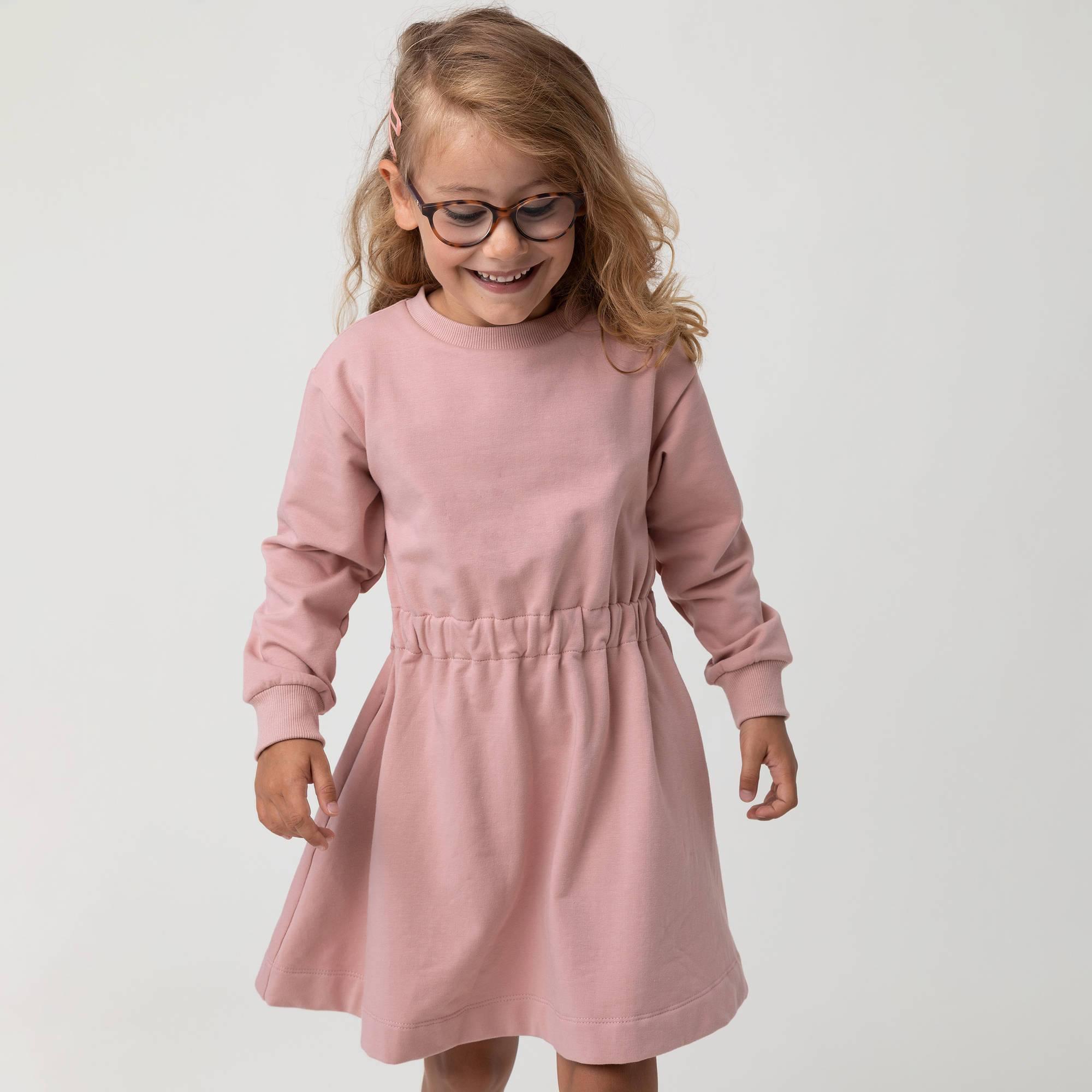 Pastel pink fleece longsleeve dress