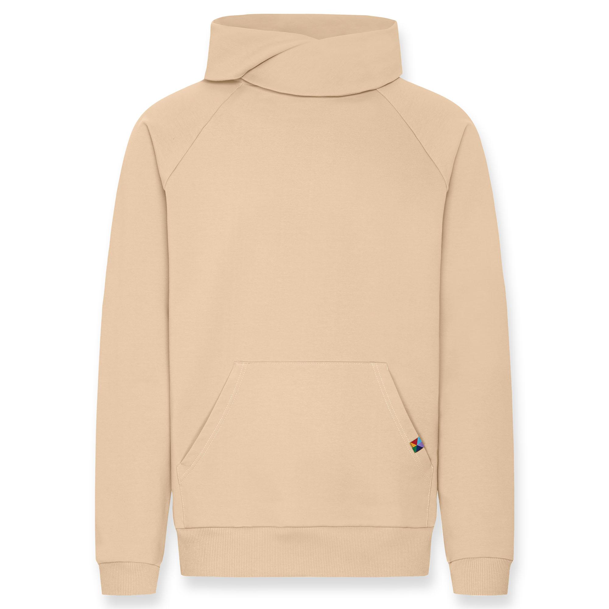 Beige funnel neck pullover sweatshirt Men