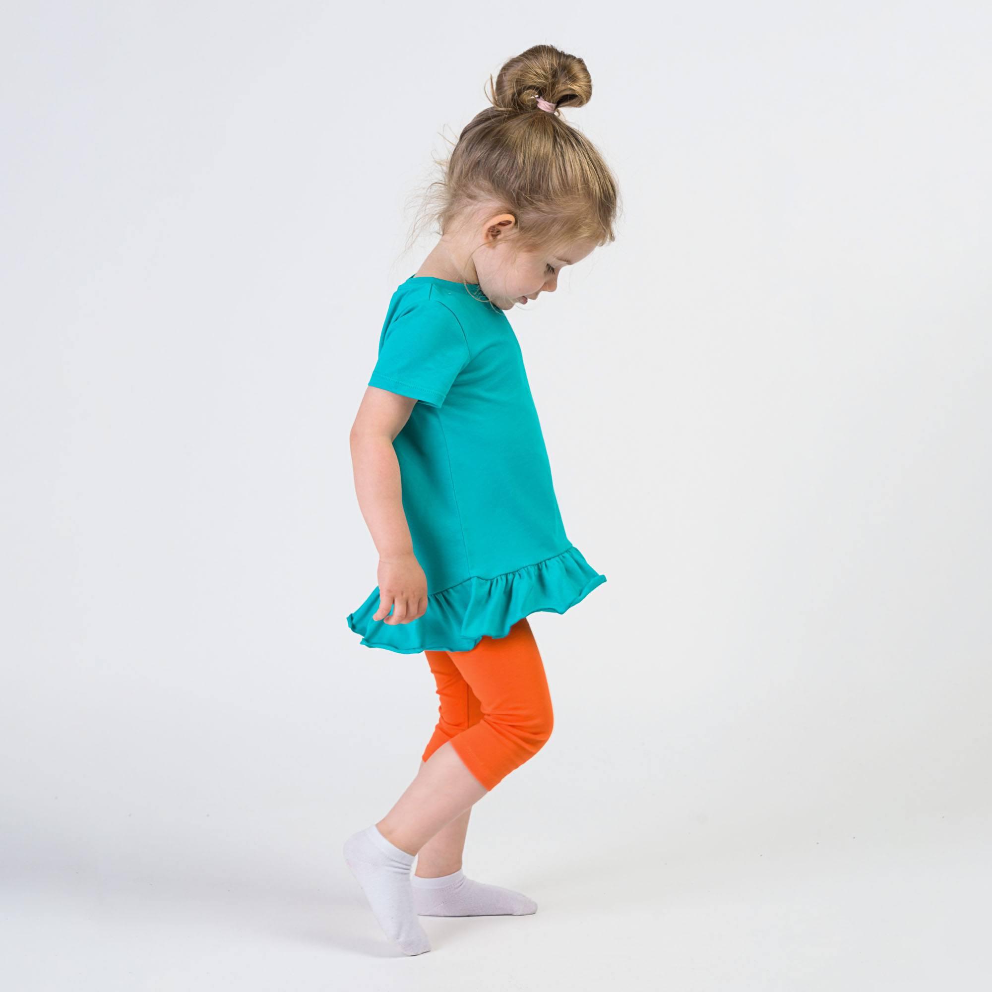 Turquoise ruffle short sleeve blouse