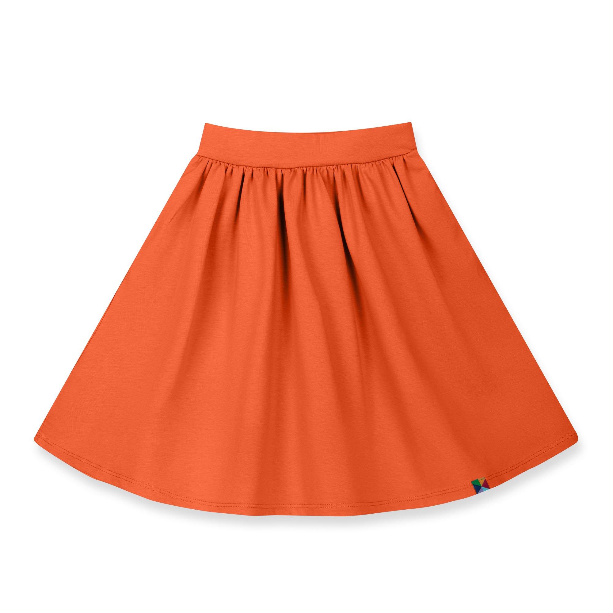 Orange midi skirt with pockets