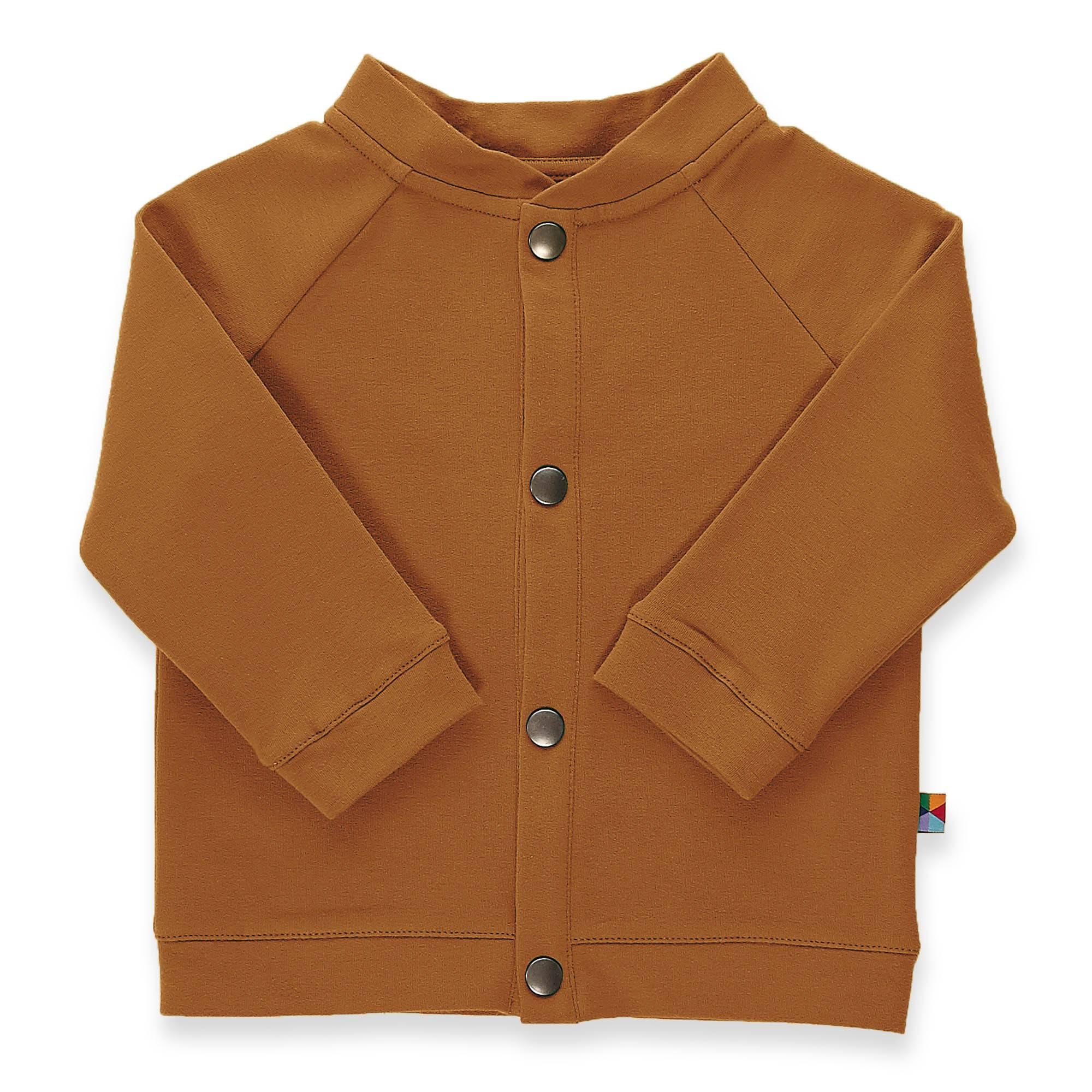 Caramel button-up bomber jacket Baby