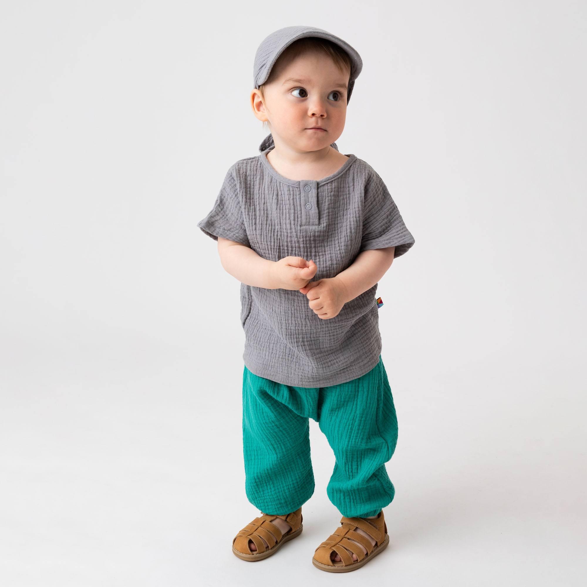 Turquoise muslin pants Baby