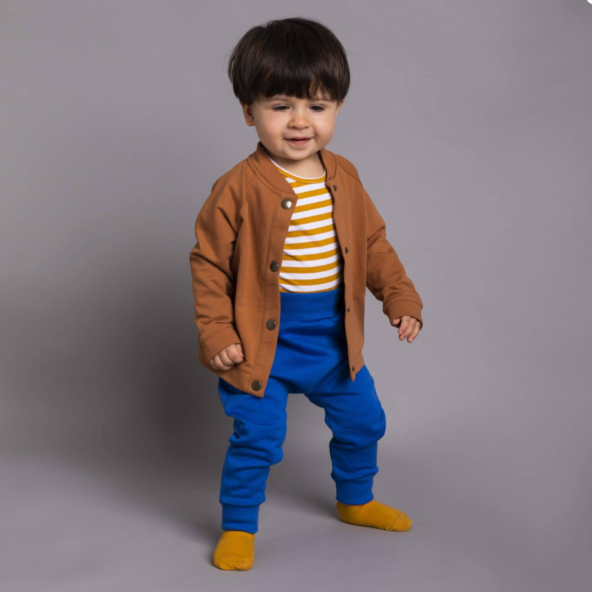 Caramel button-up bomber jacket Baby