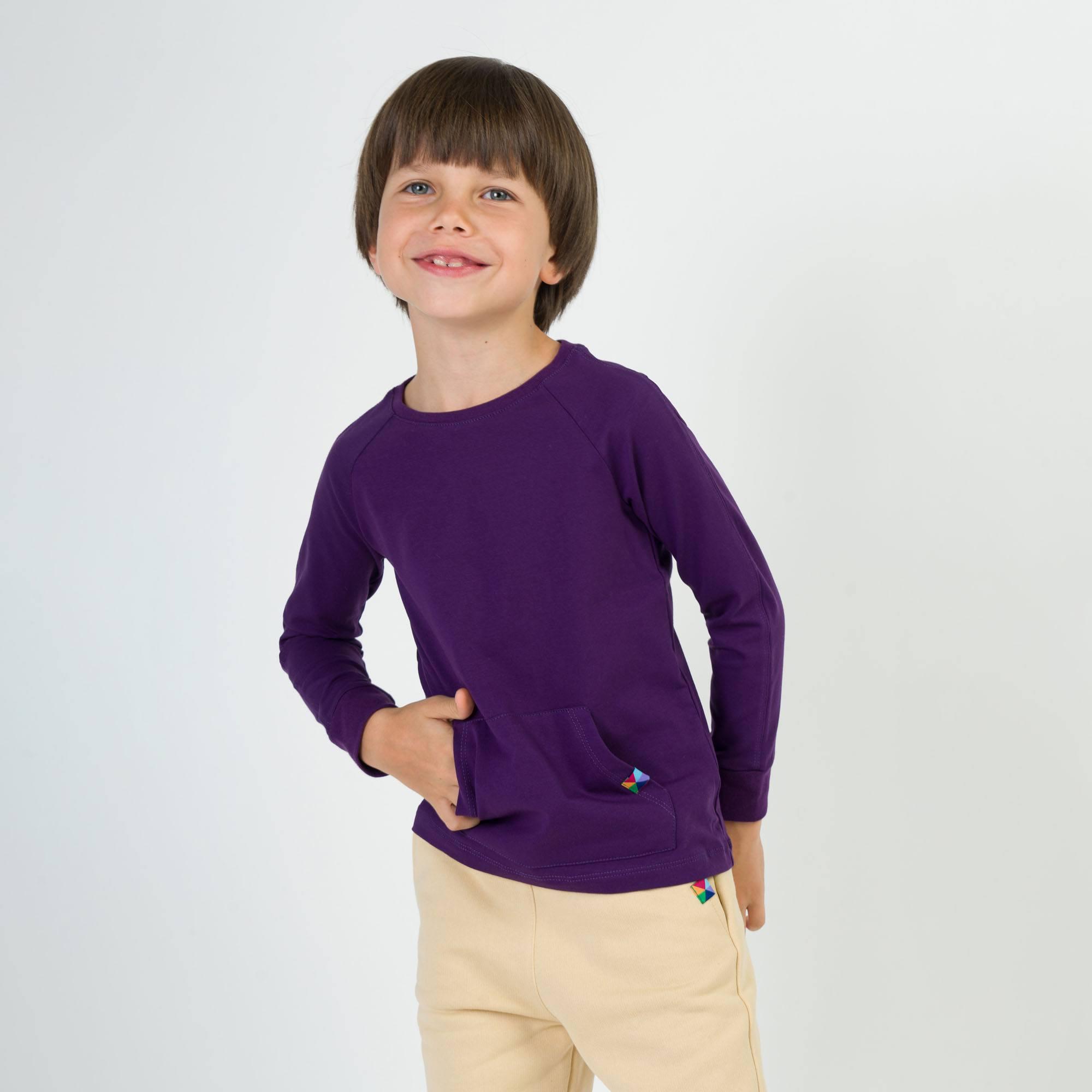 Violet front pocket blouse