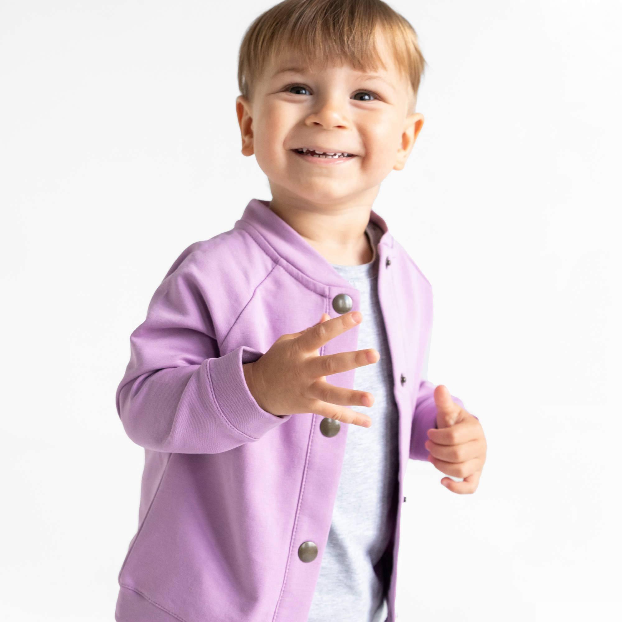 Light purple button-up bomber jacket Baby