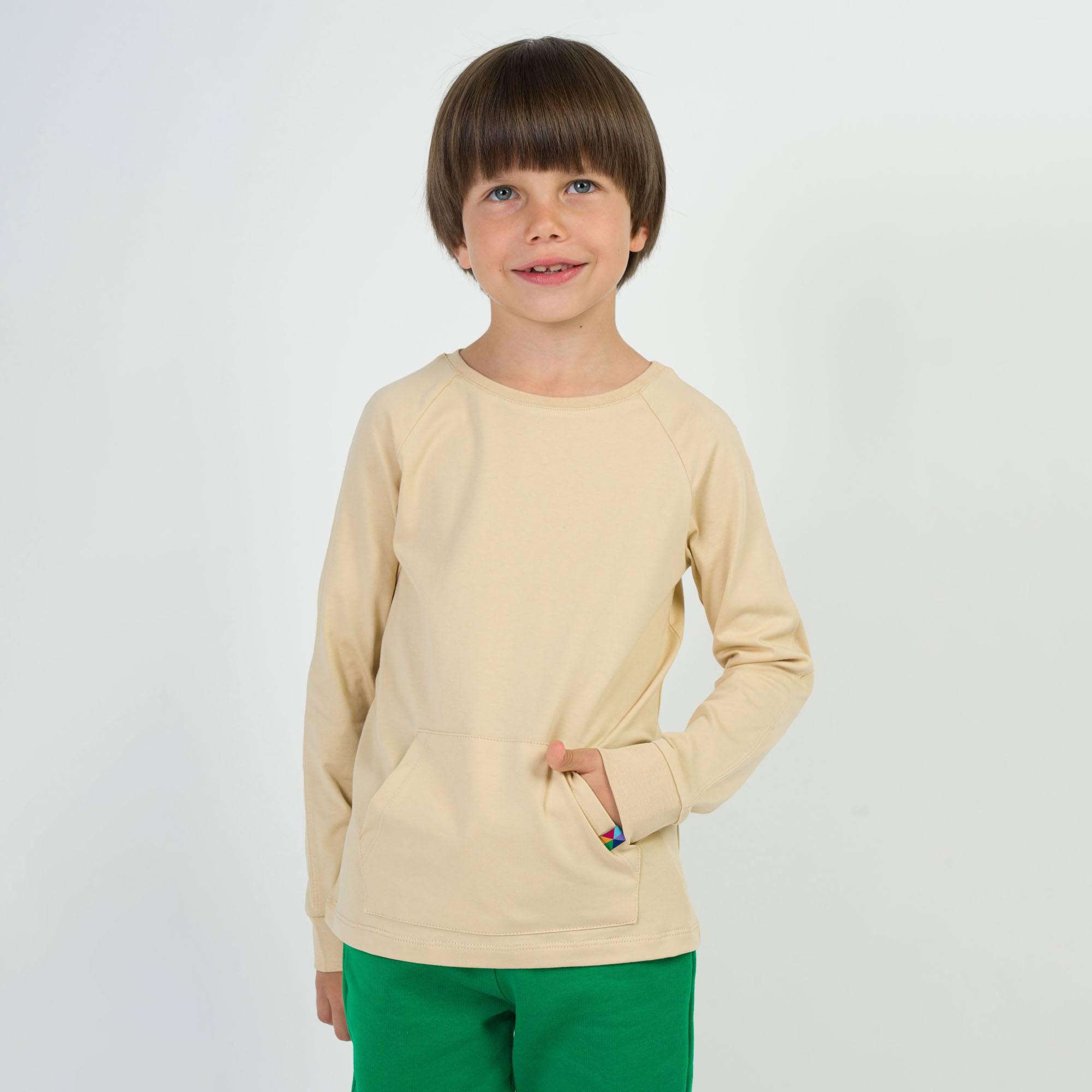 Beige front pocket blouse