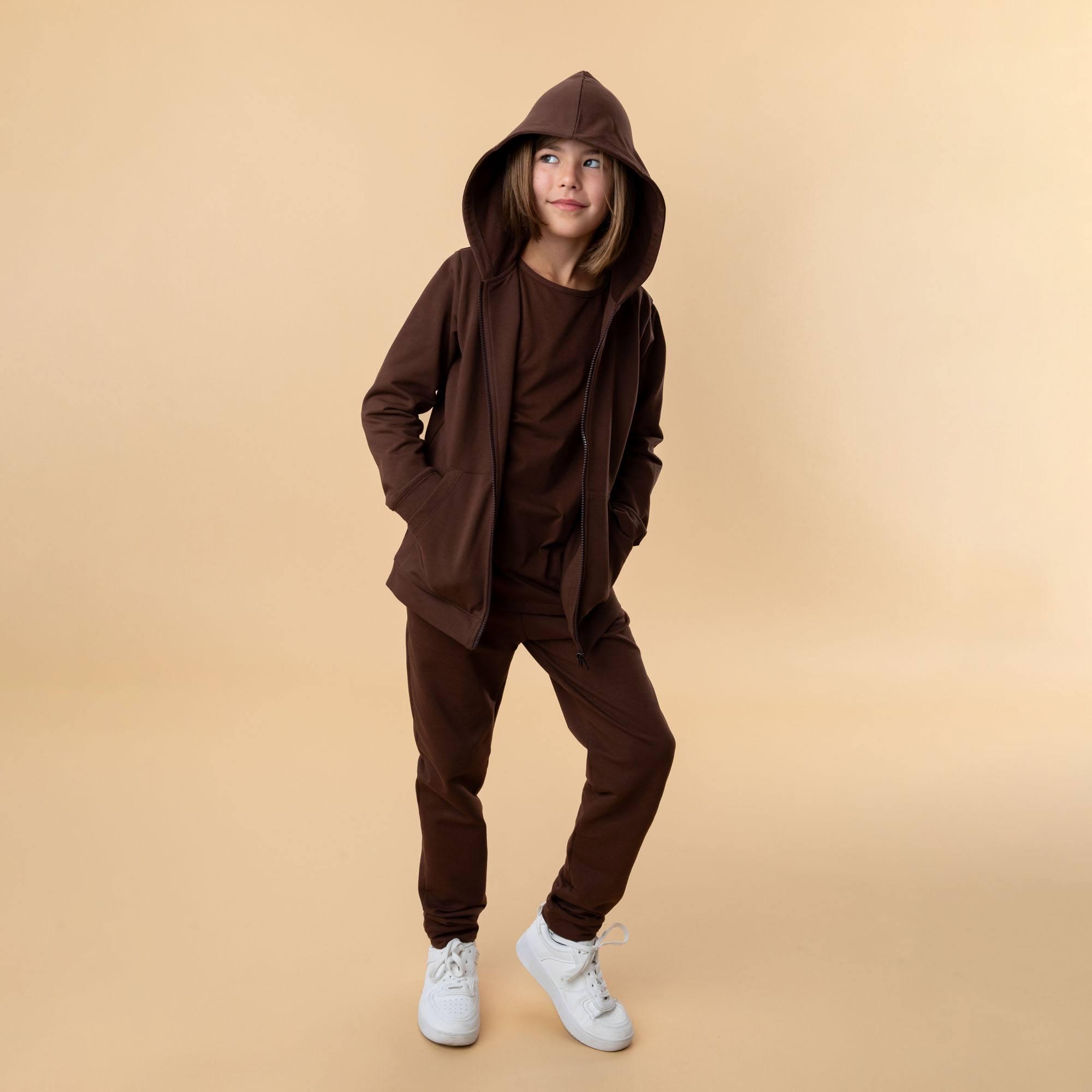 Brown zip-up hoodie