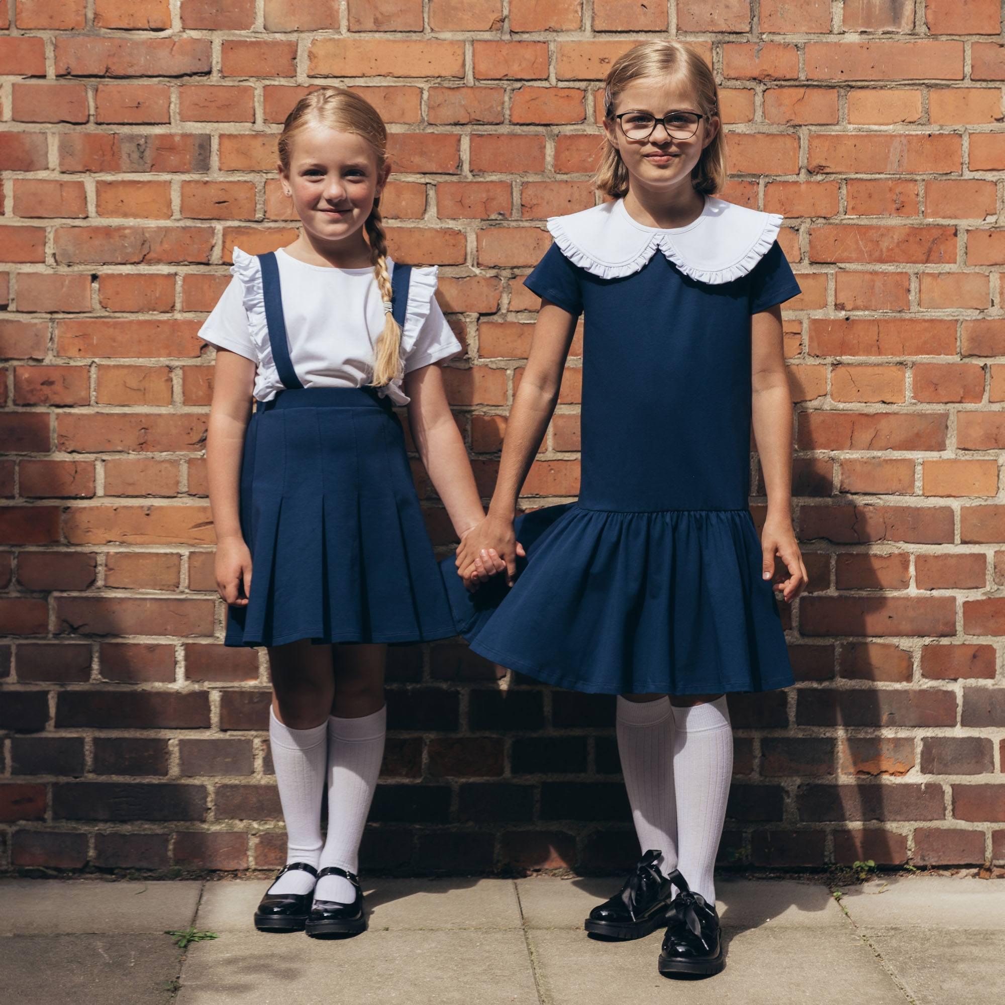 Navy blue frill dress