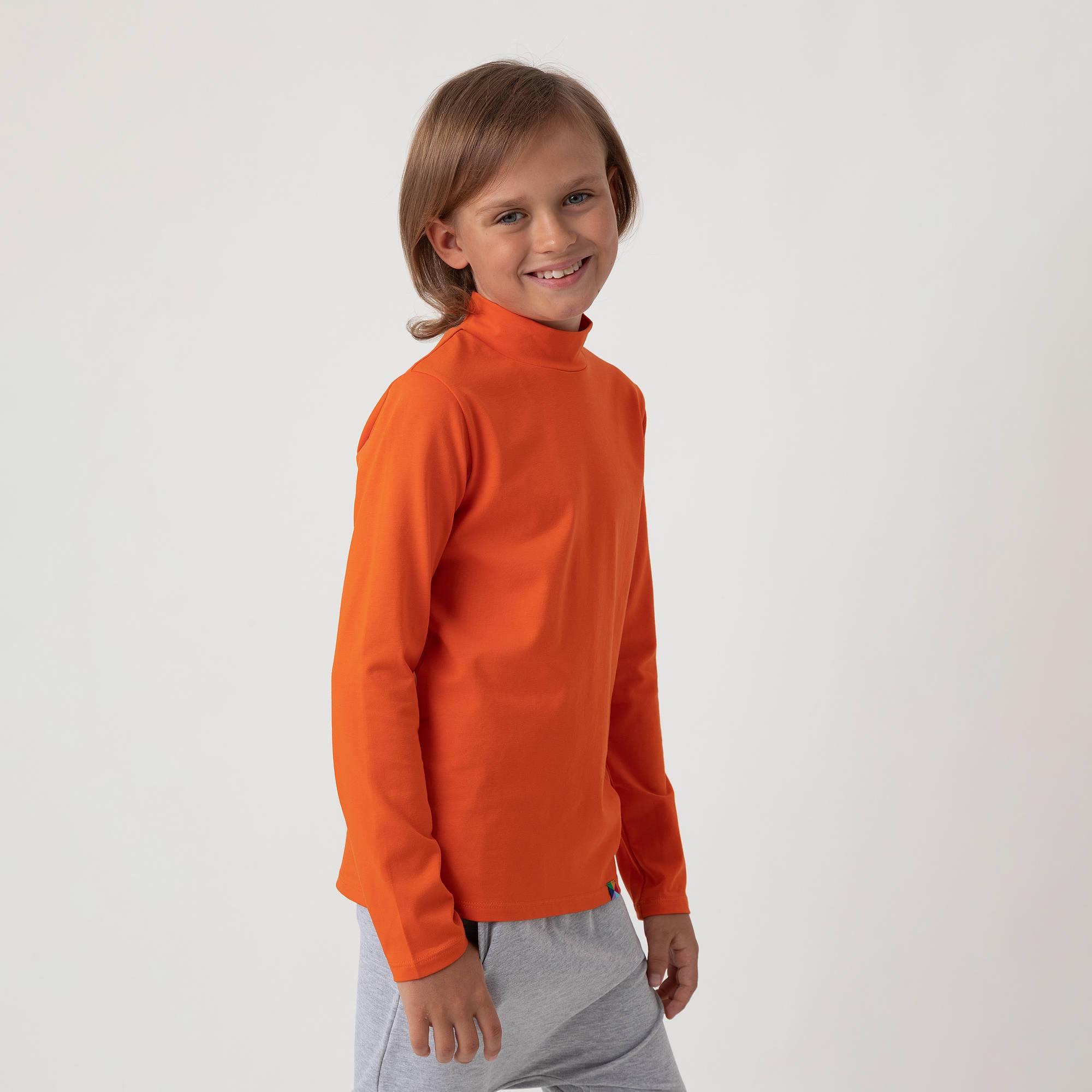 Orange turtleneck long sleeve shirt