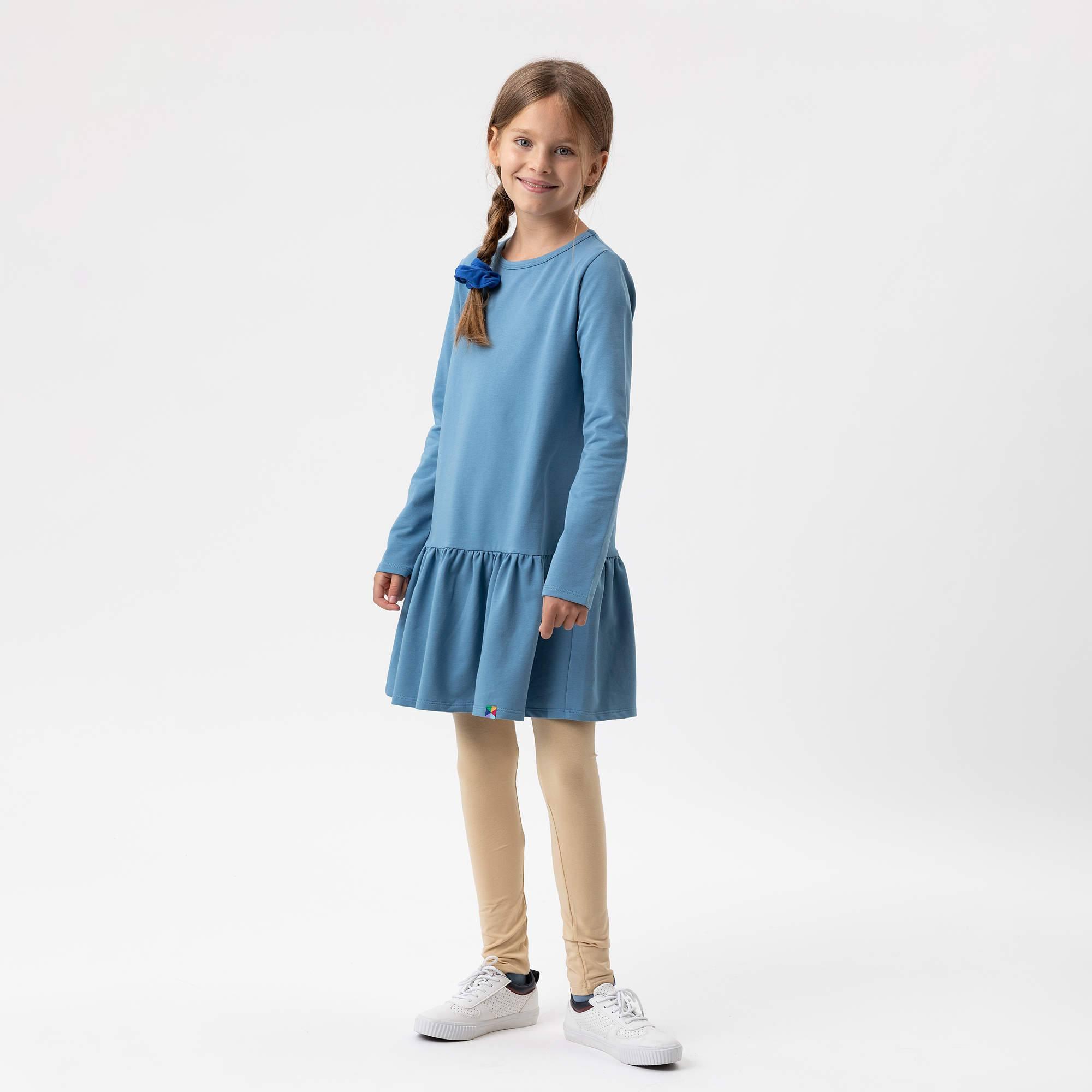 Sky blue flared sweatshirt dress