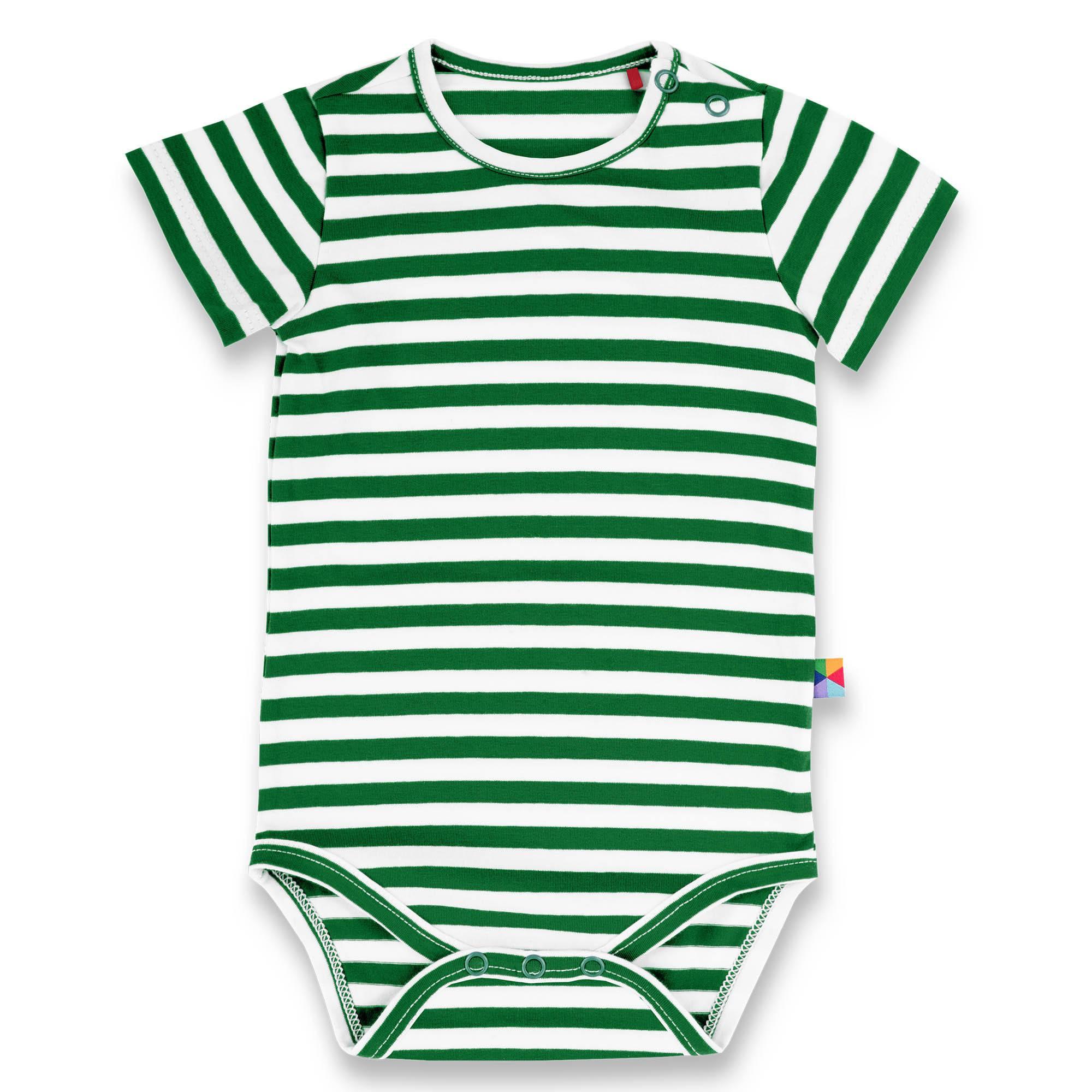 Green stripes short sleeve bodysuit