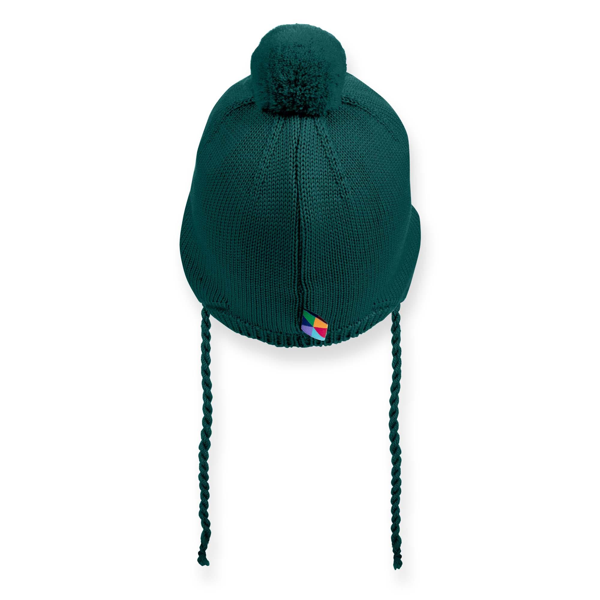 Bottle-green merino wool hat Baby