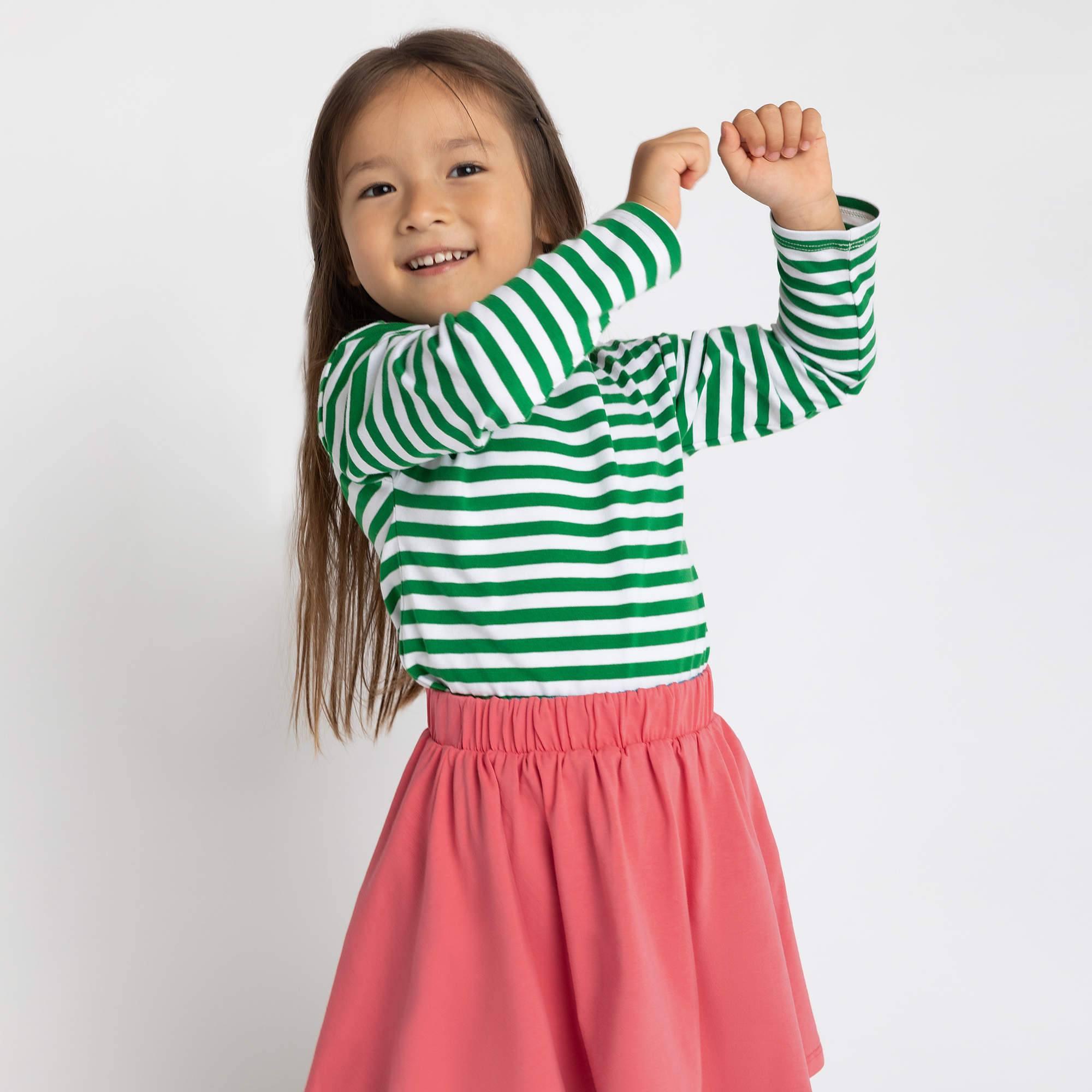 Green stripes high-low hem shirt