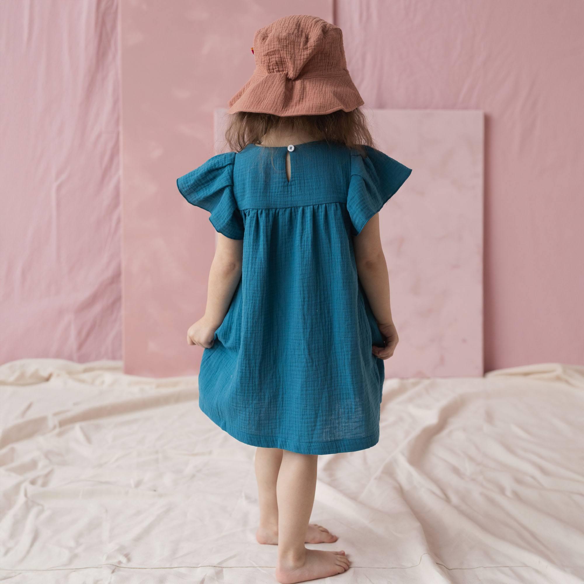 Blue muslin dress