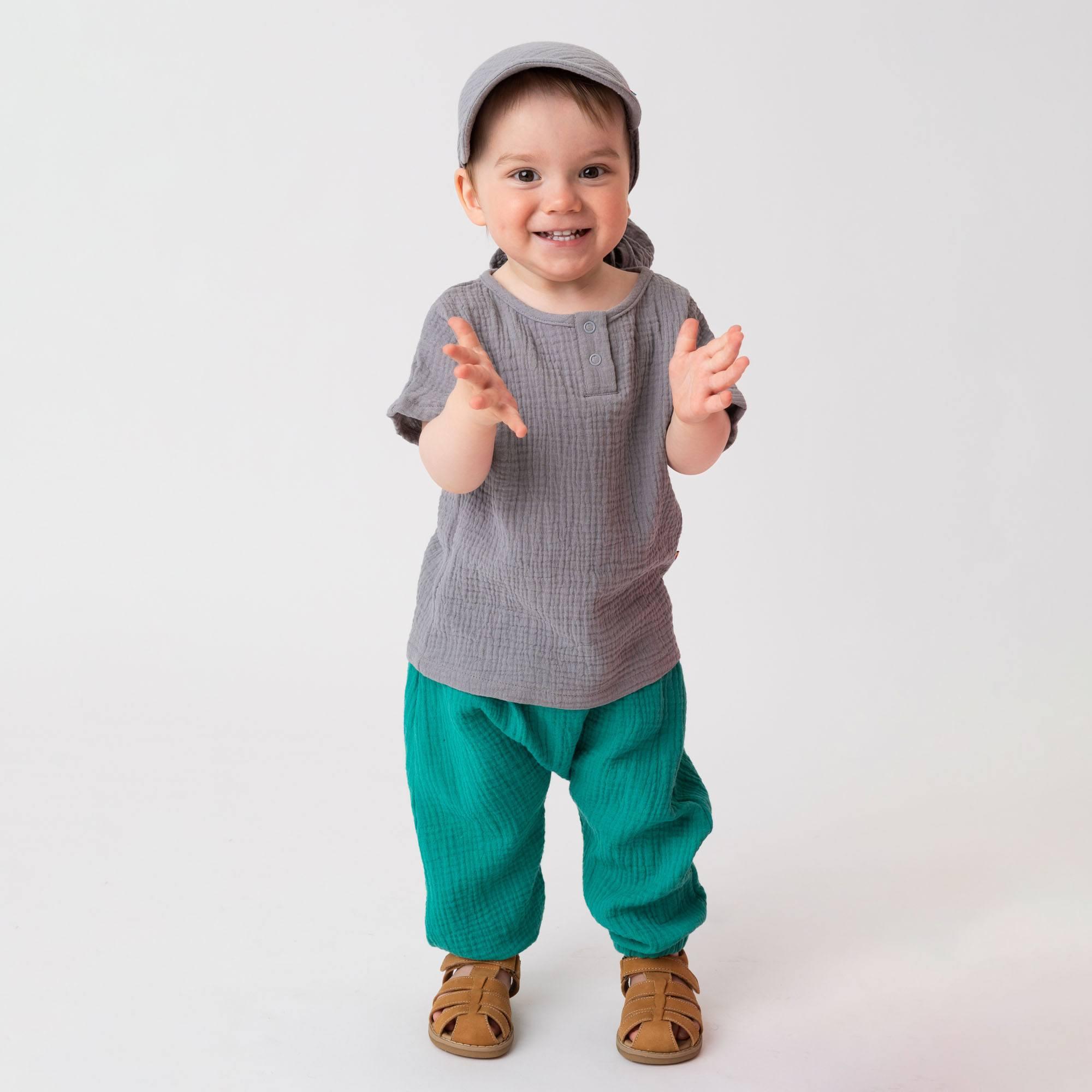 Turquoise muslin pants Baby