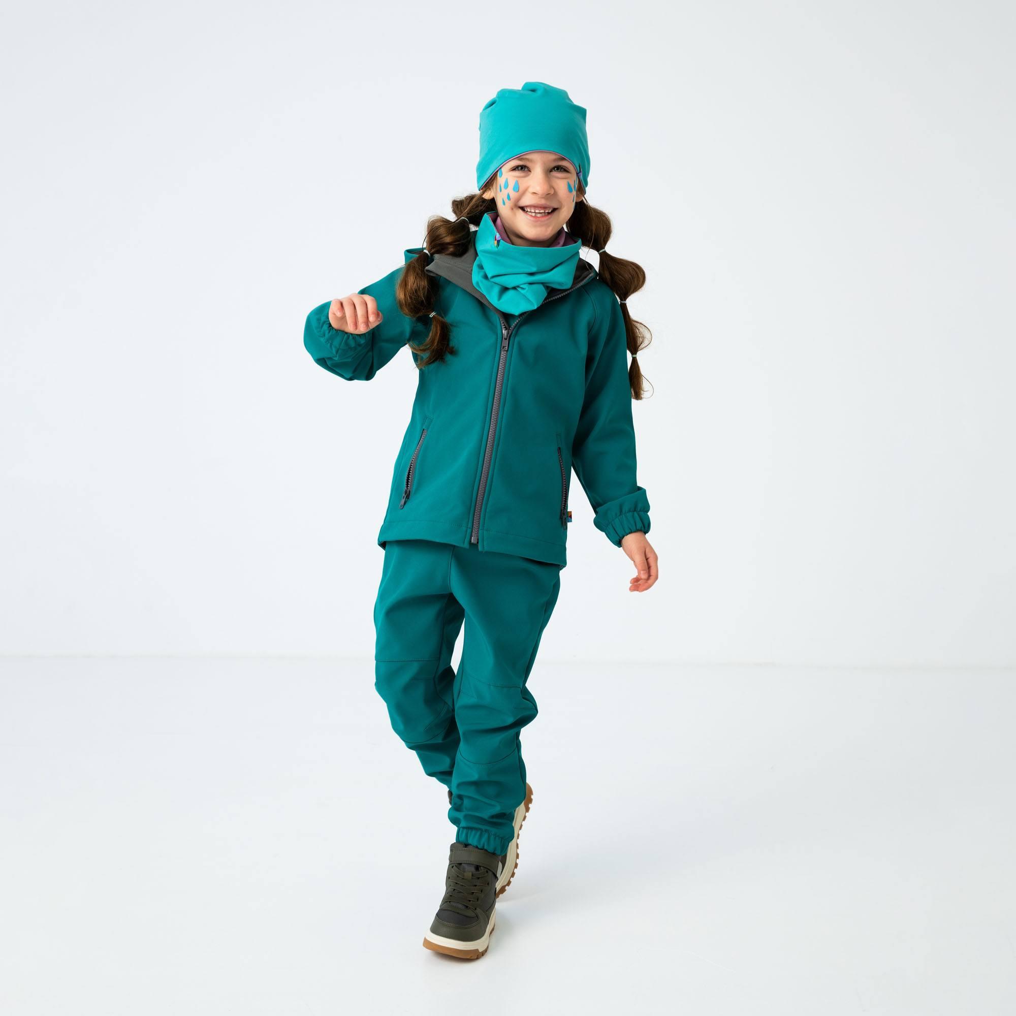 Turquoise softshell pants kids