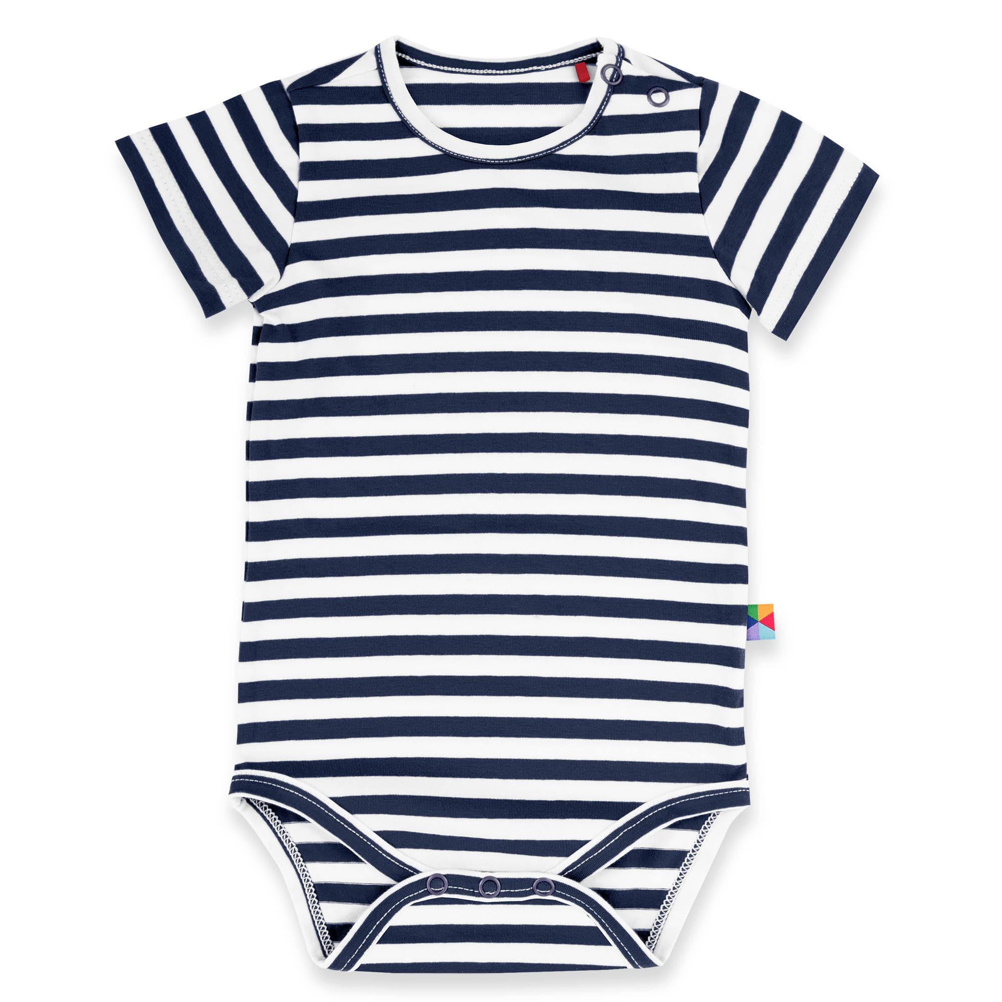 Navy blue stripes short sleeve bodysuit