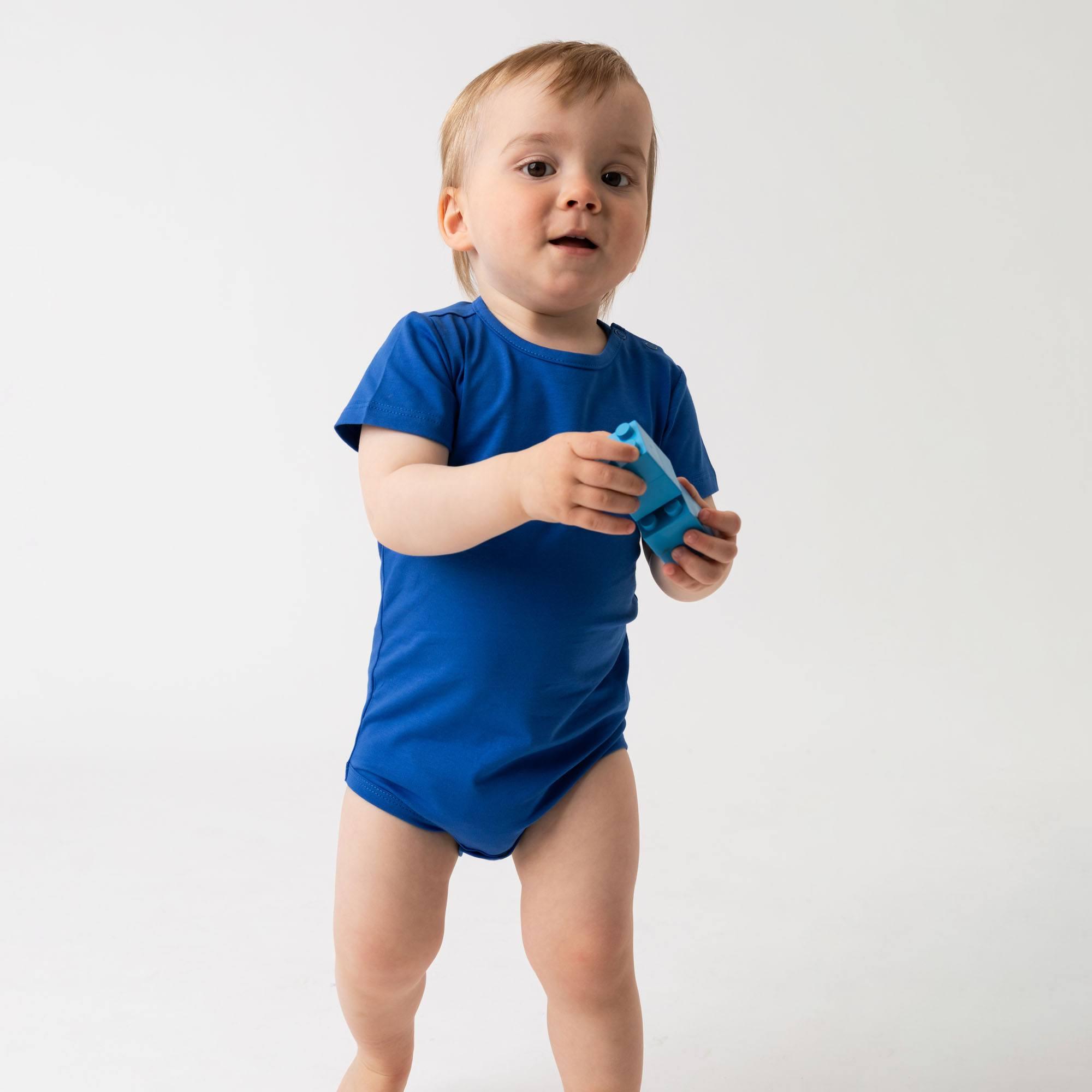 Blue short sleeve bodysuit