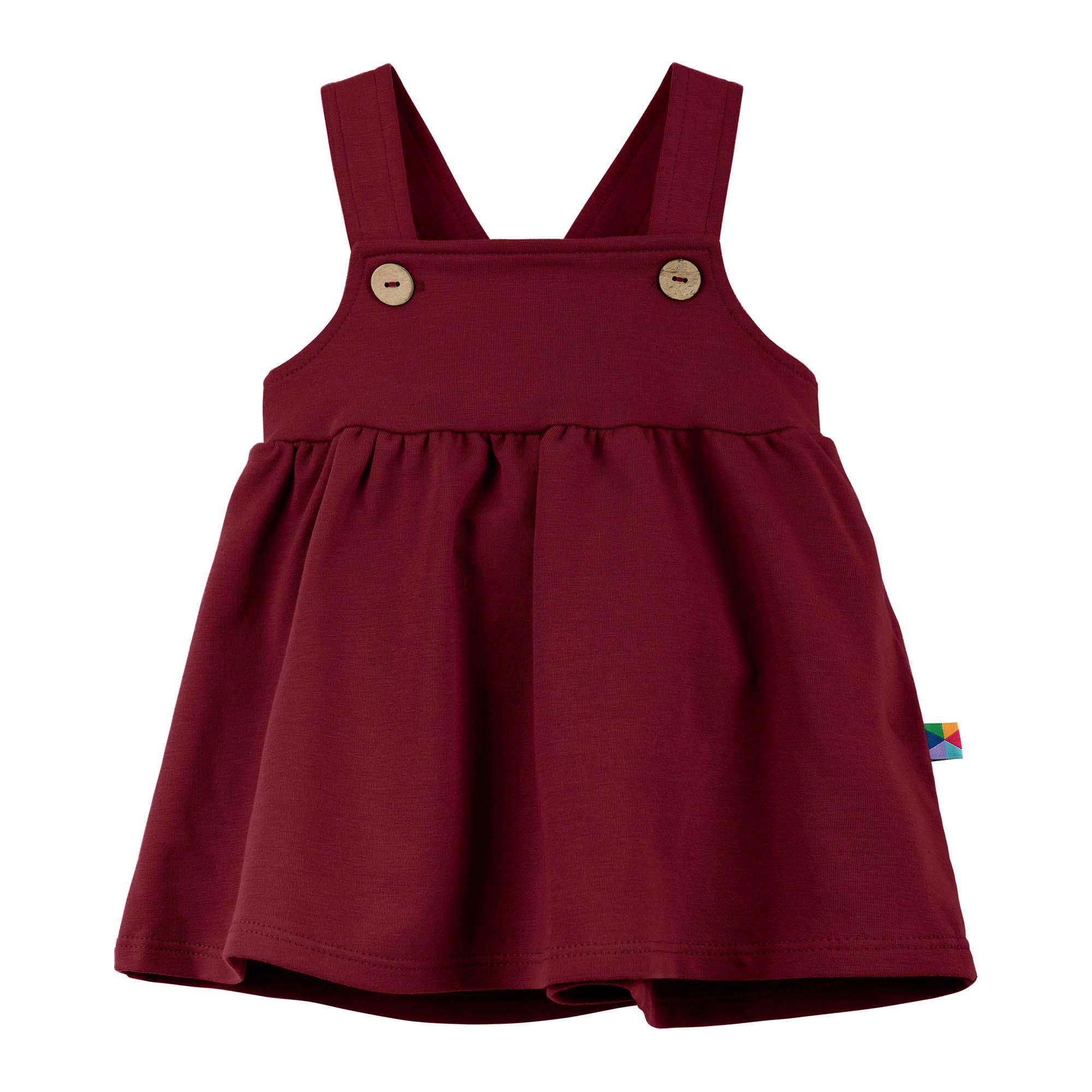 Burgundy dungaree dress