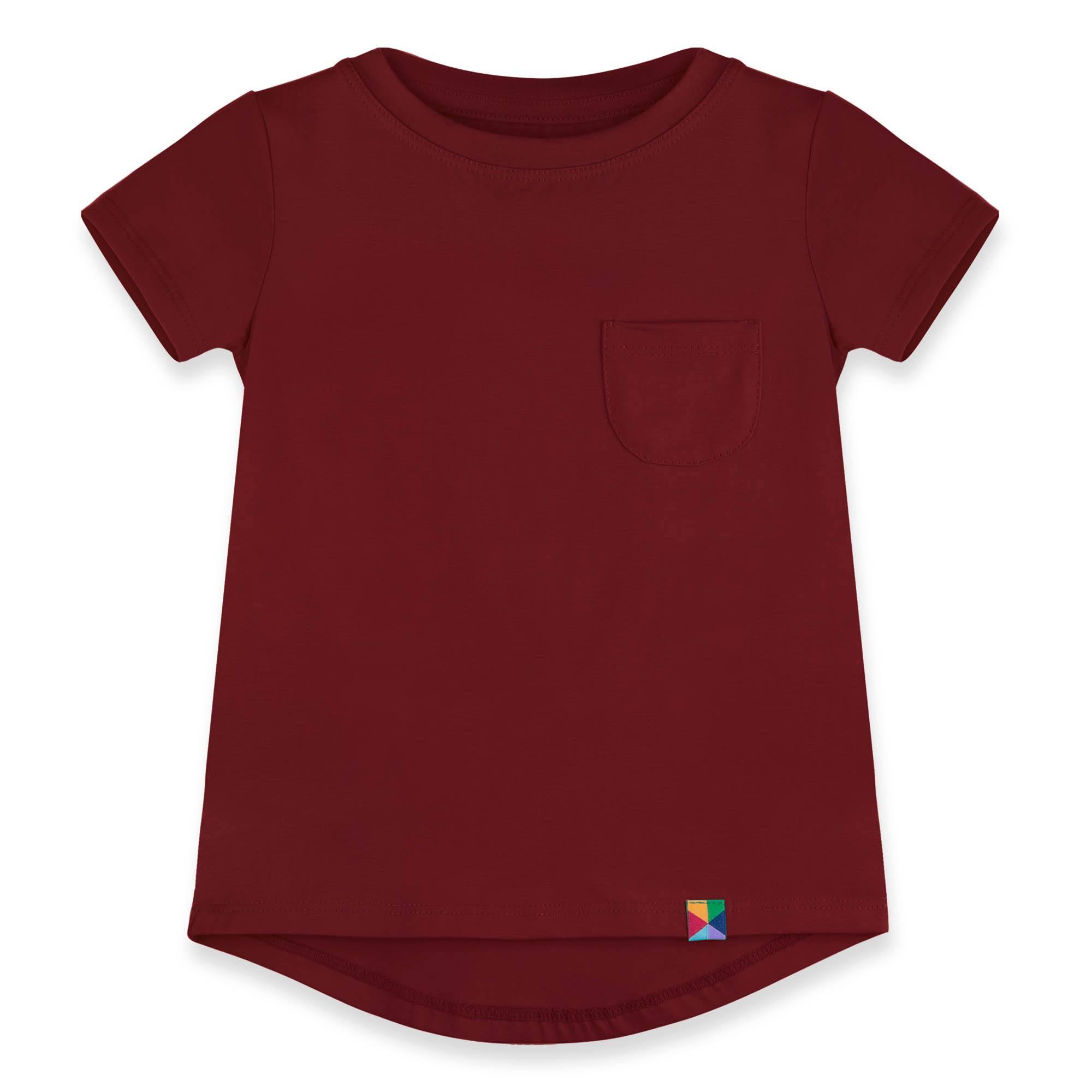 Burgundy T-shirt with a pocket Junior