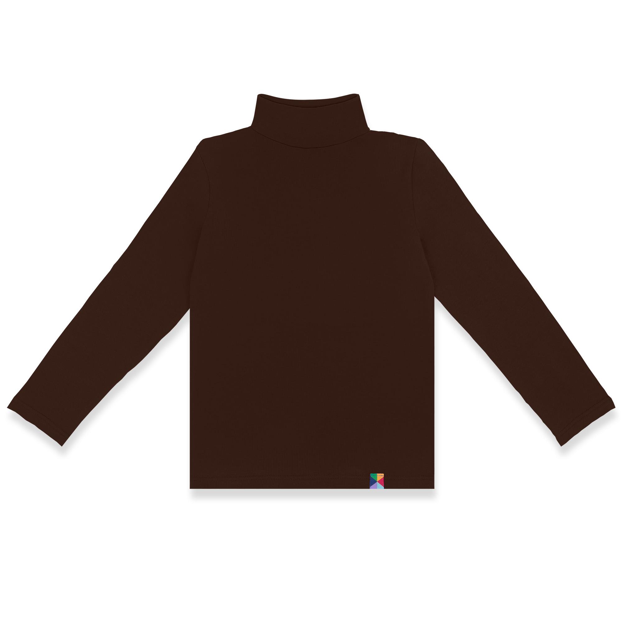 Brown turtleneck long sleeve shirt