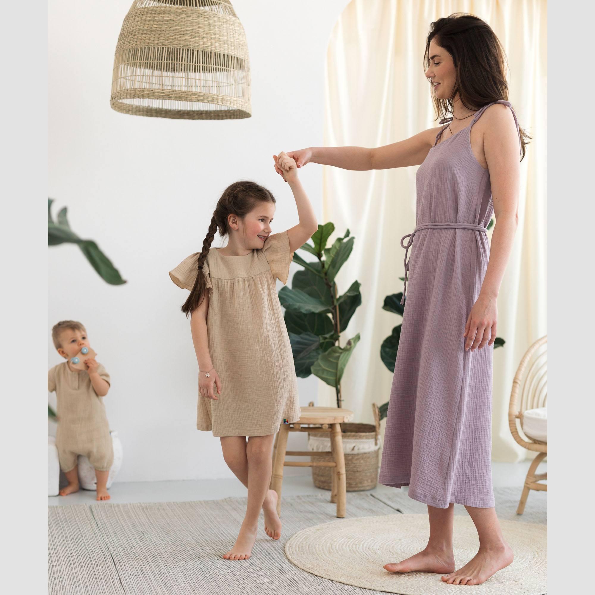 Beige muslin dress