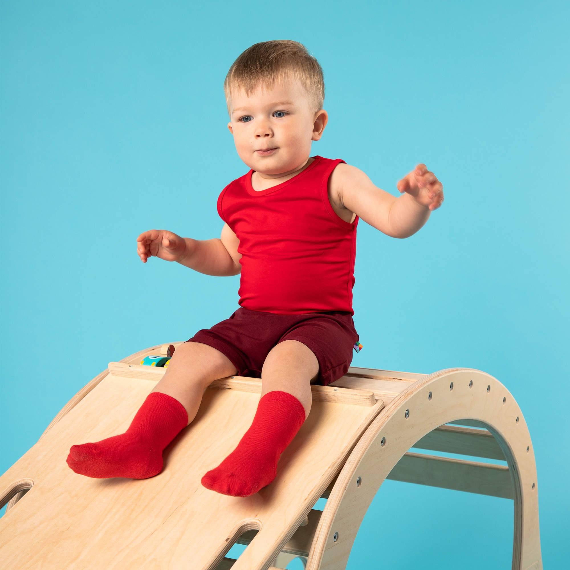 Red sleveless bodysuit