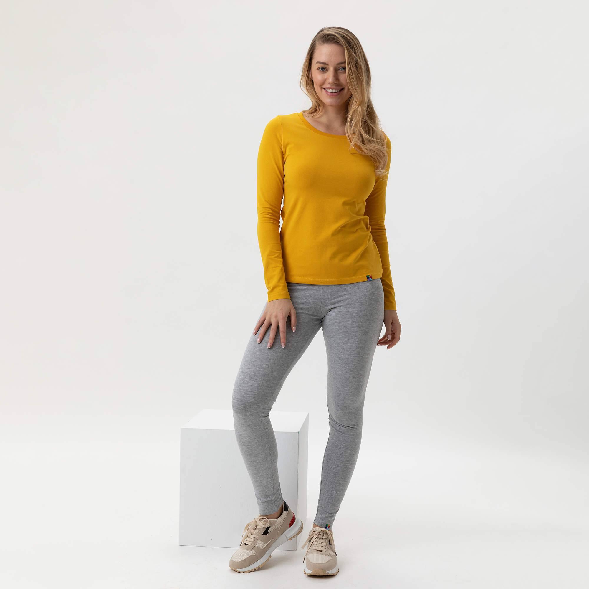 Mustard round neck T-shirt Women