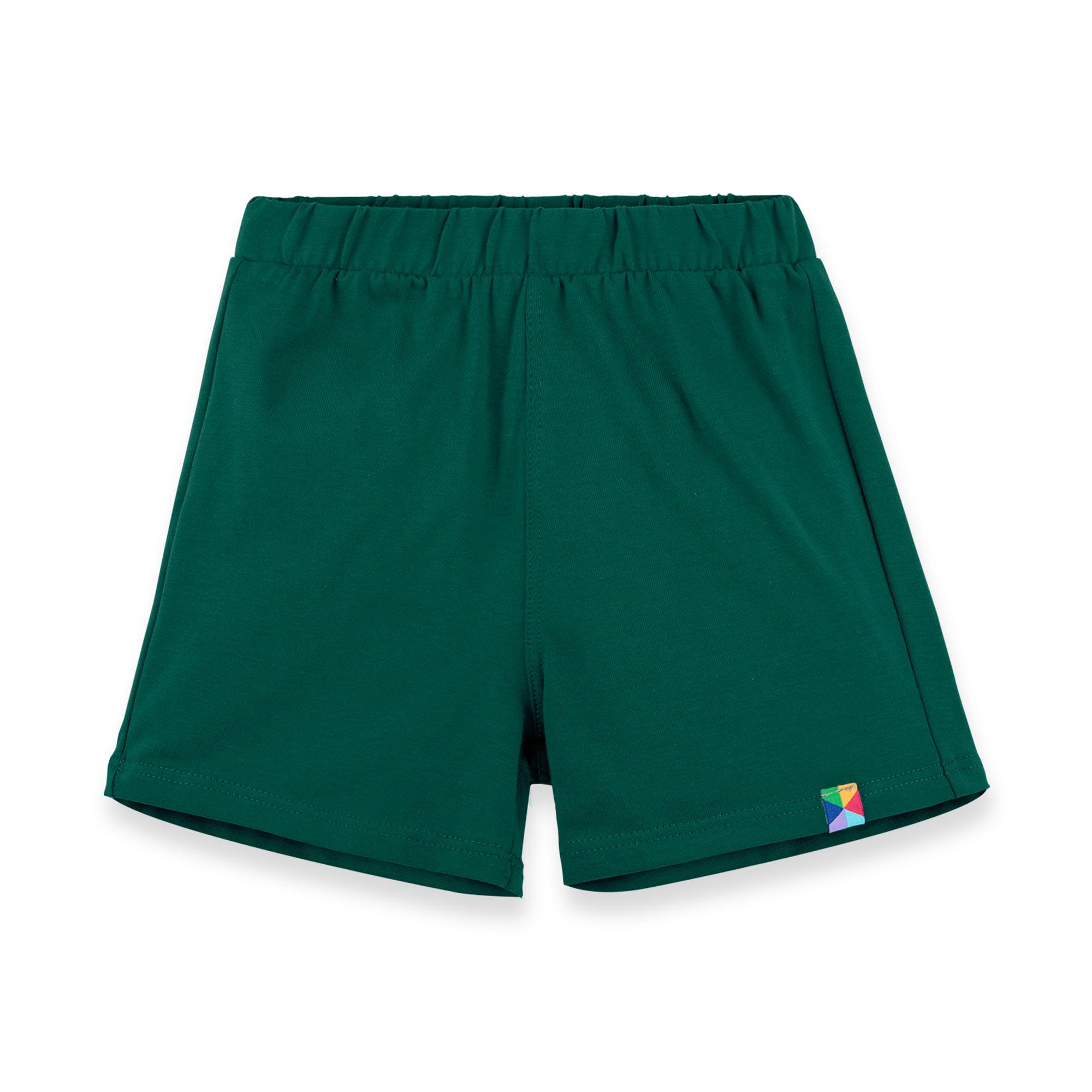 Bottle-green sweat shorts